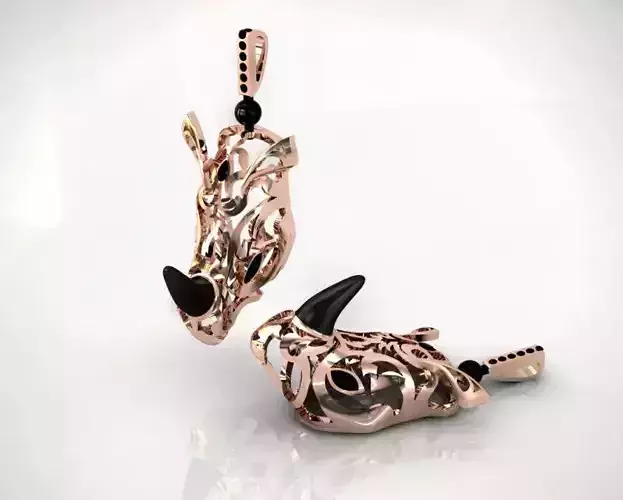 Rhinoceros Head Pendant