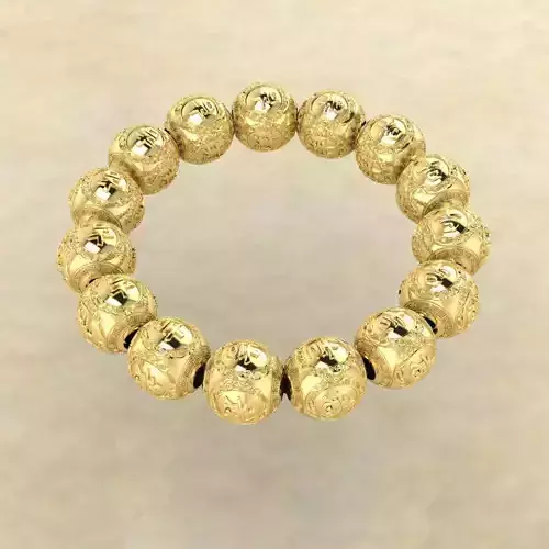 CHARM 3D PRINT gold plated bead bracelet 3D print model