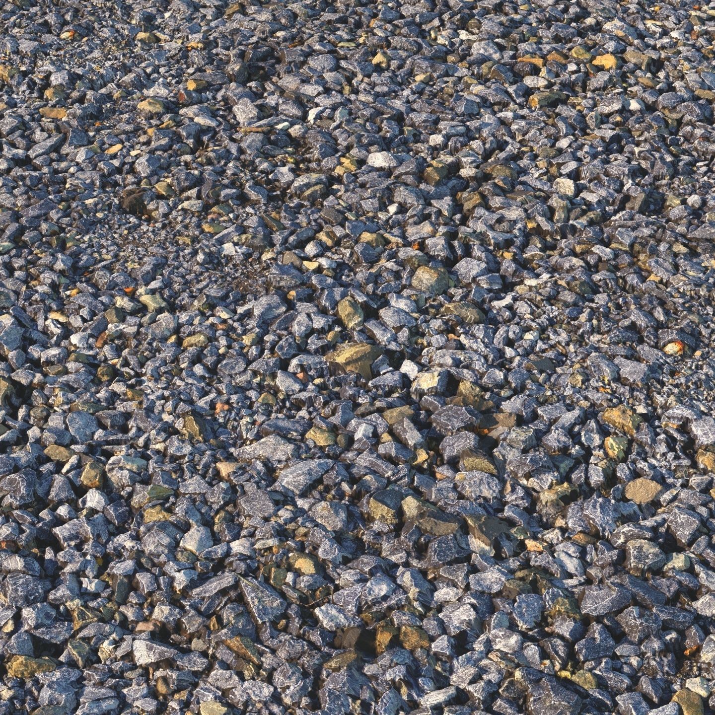 Large blue rubble material 3D model_3