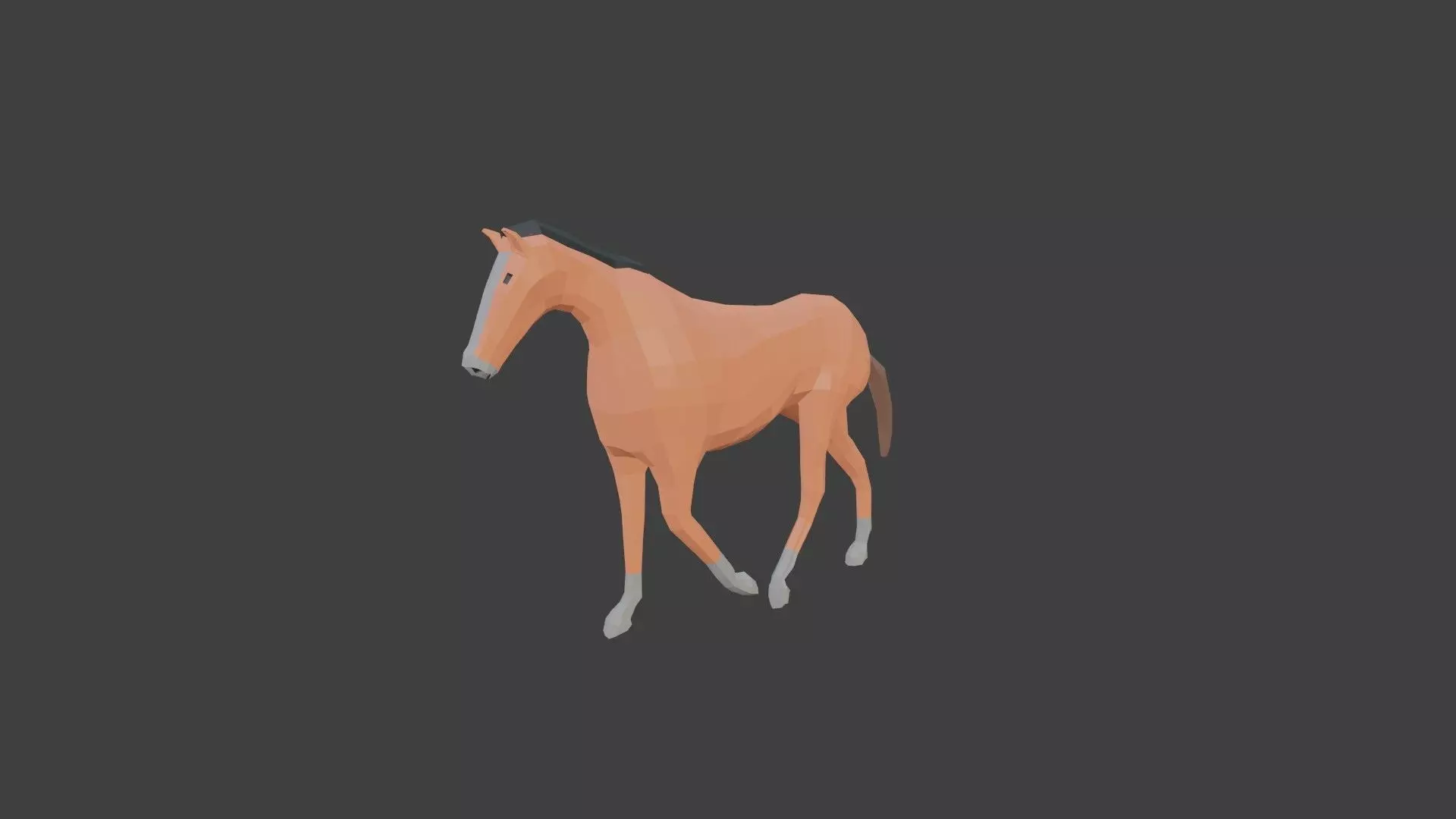 Free Low Poly Horse Free low-poly 3D model
