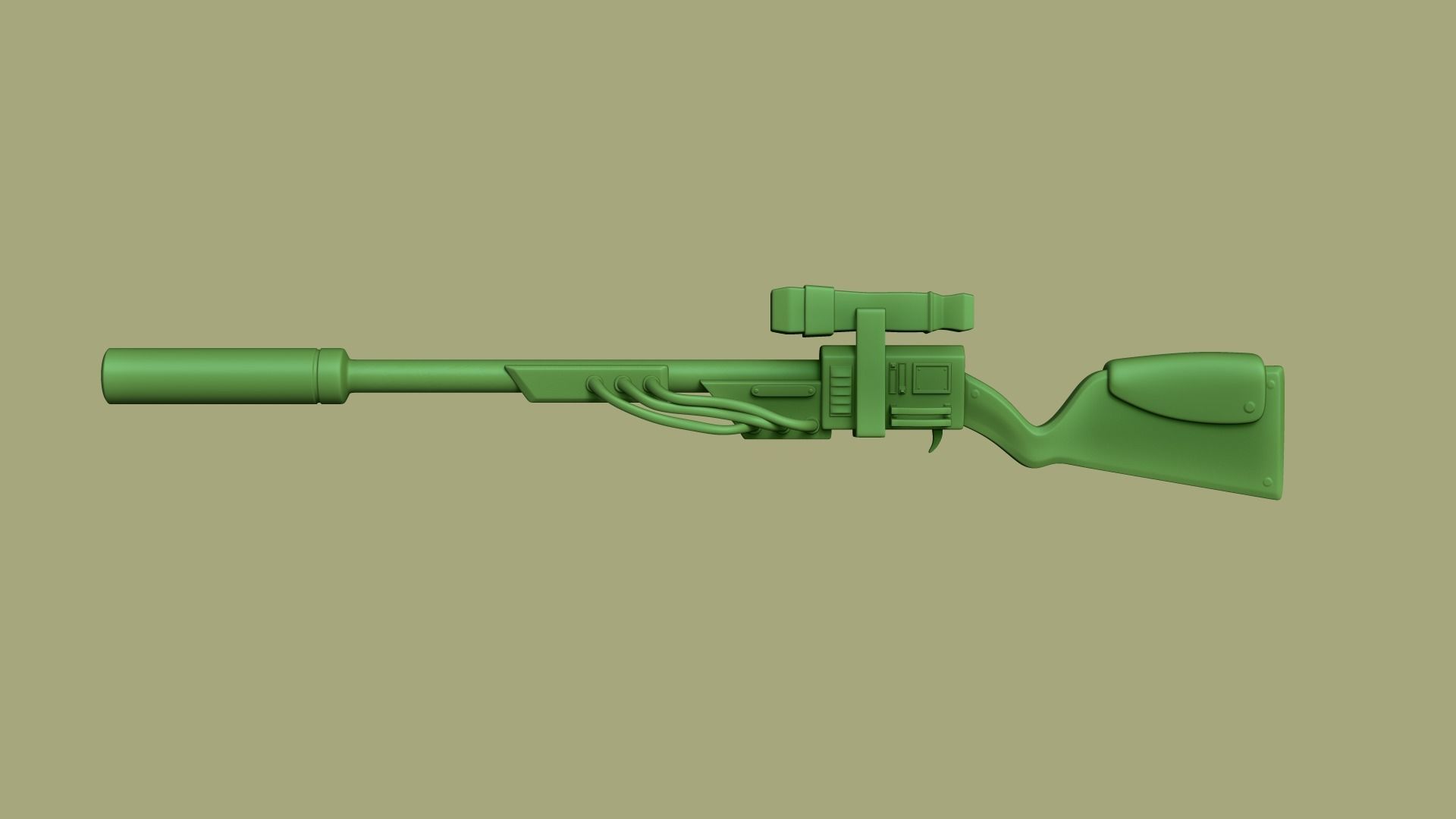 Sci-Fi Sniper Rifle - Gun - Weaponry Low-poly 3D model_12