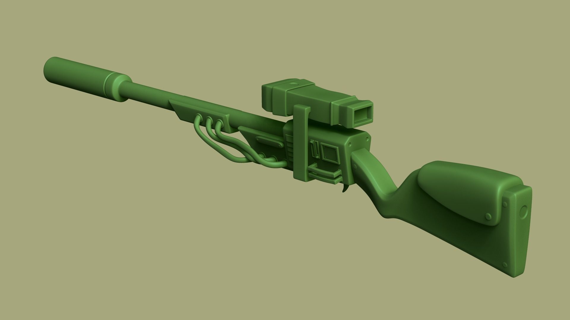 Sci-Fi Sniper Rifle - Gun - Weaponry Low-poly 3D model_1
