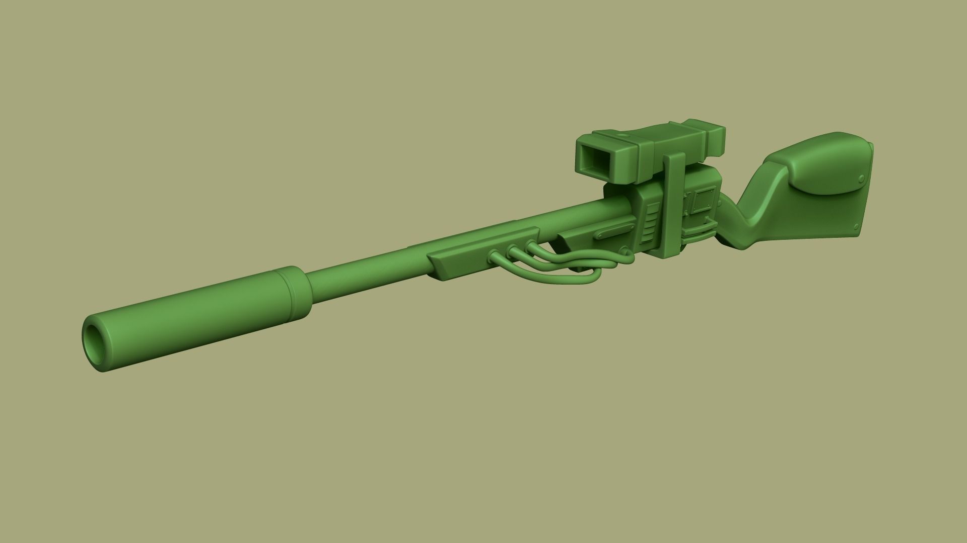 Sci-Fi Sniper Rifle - Gun - Weaponry Low-poly 3D model_13