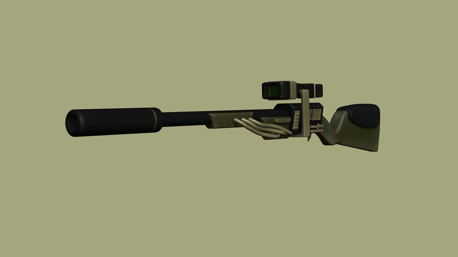 Sci-Fi Sniper Rifle - Gun - Weaponry Low-poly 3D model_8