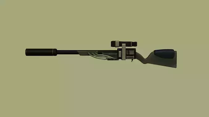 Sci-Fi Sniper Rifle - Gun - Weaponry Low-poly 3D model
