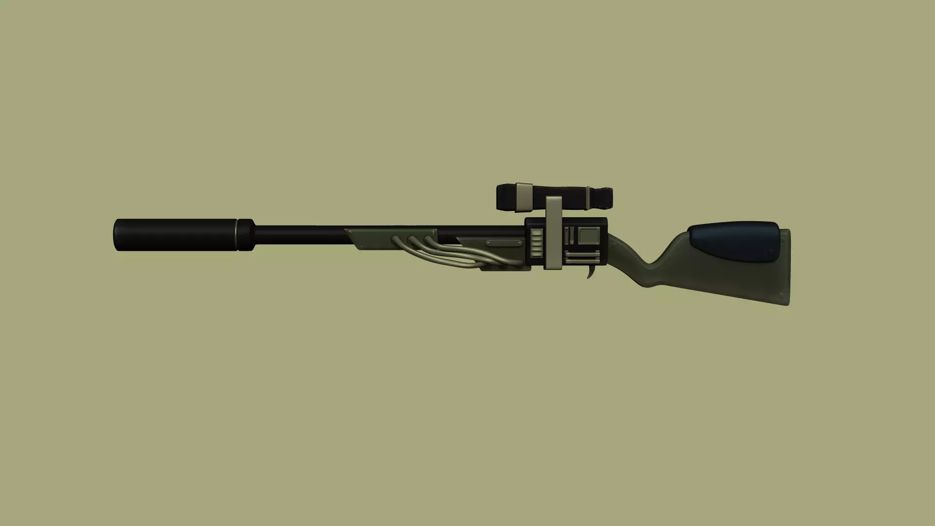 Sci-Fi Sniper Rifle - Gun - Weaponry Low-poly 3D model_0
