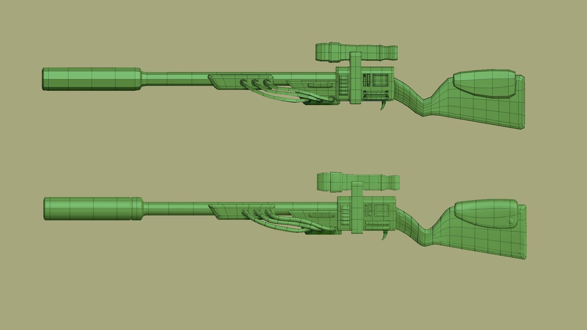 Sci-Fi Sniper Rifle - Gun - Weaponry Low-poly 3D model_17