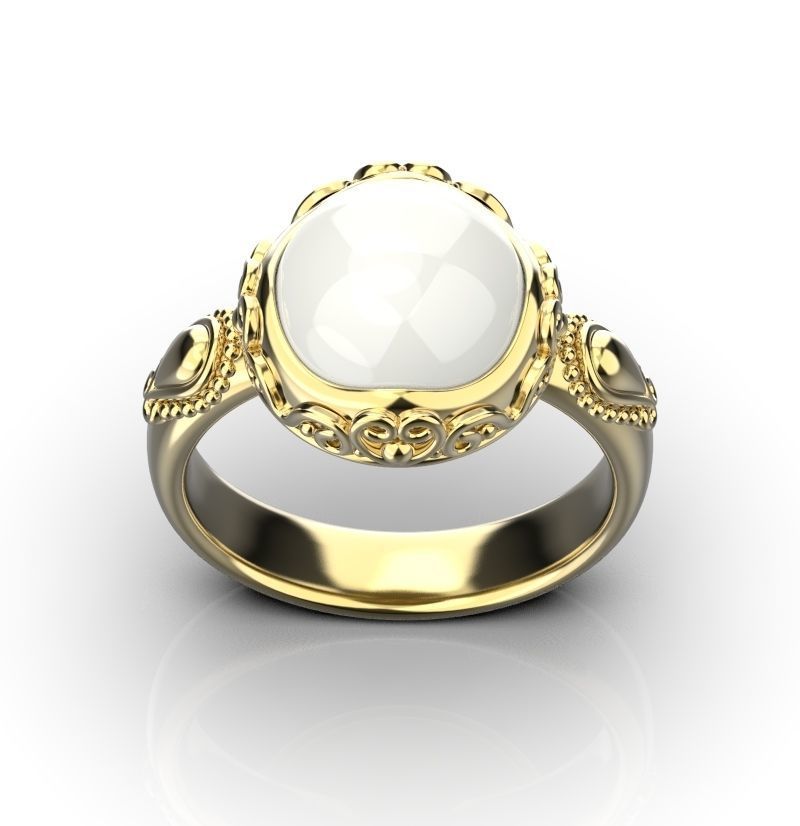 Pearl ring 3D print model_3