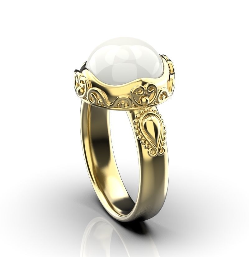 Pearl ring 3D print model_2