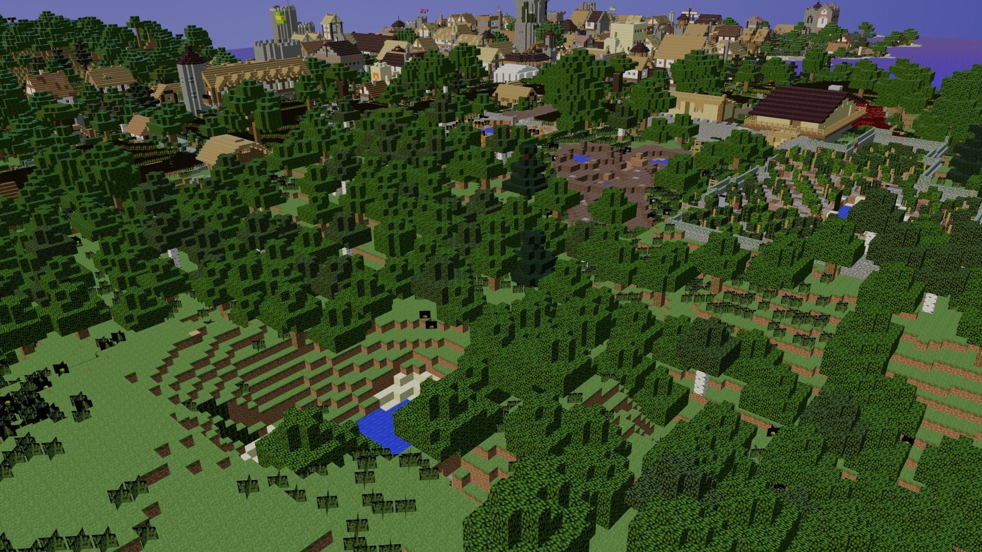 Minecraft Village 3D model_1