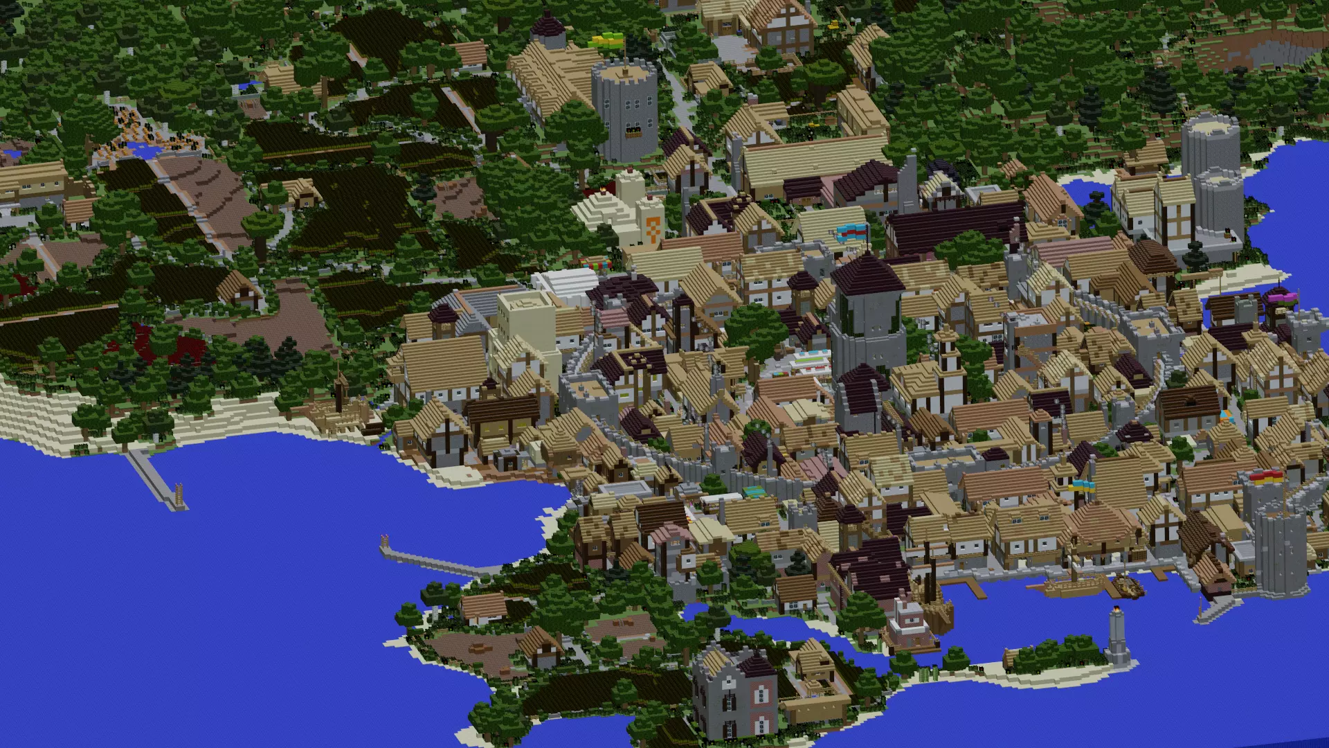 Minecraft Village 3D model_0