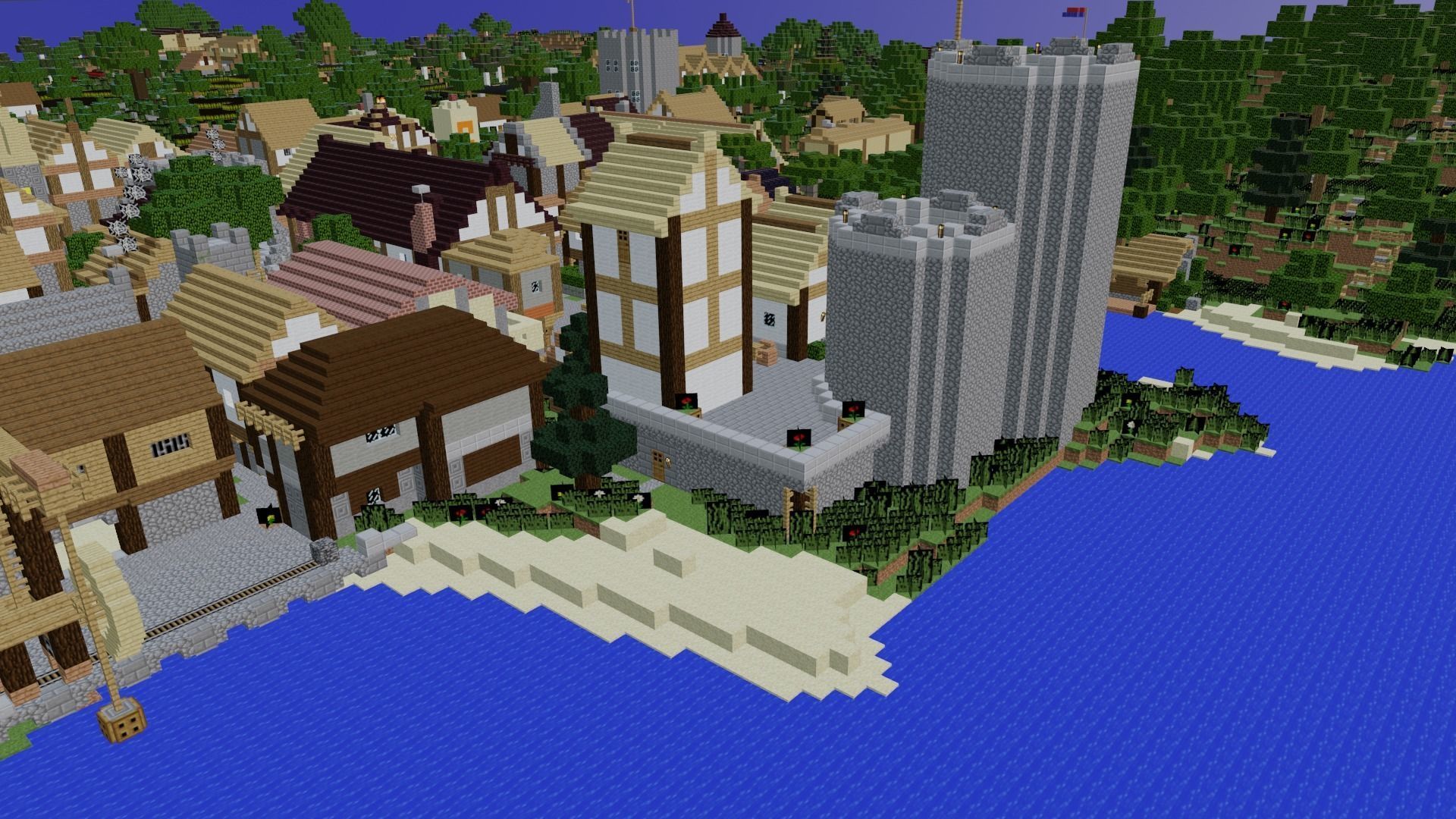 Minecraft Village 3D model_4