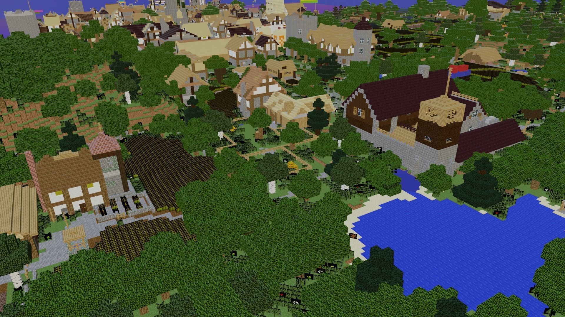 Minecraft Village 3D model_2