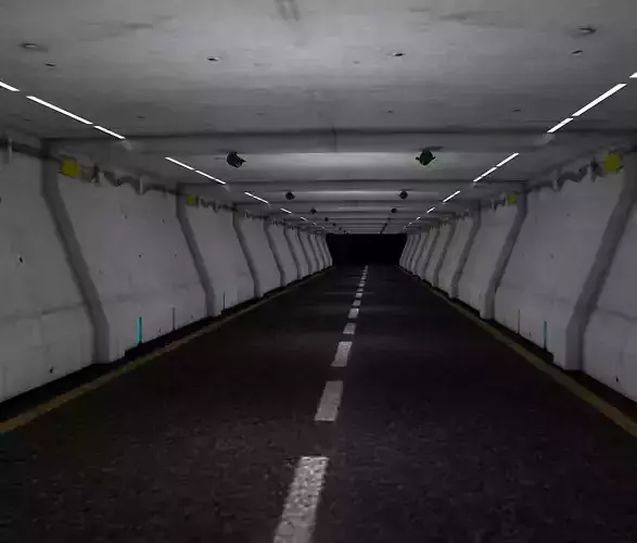 Road tunnel scene