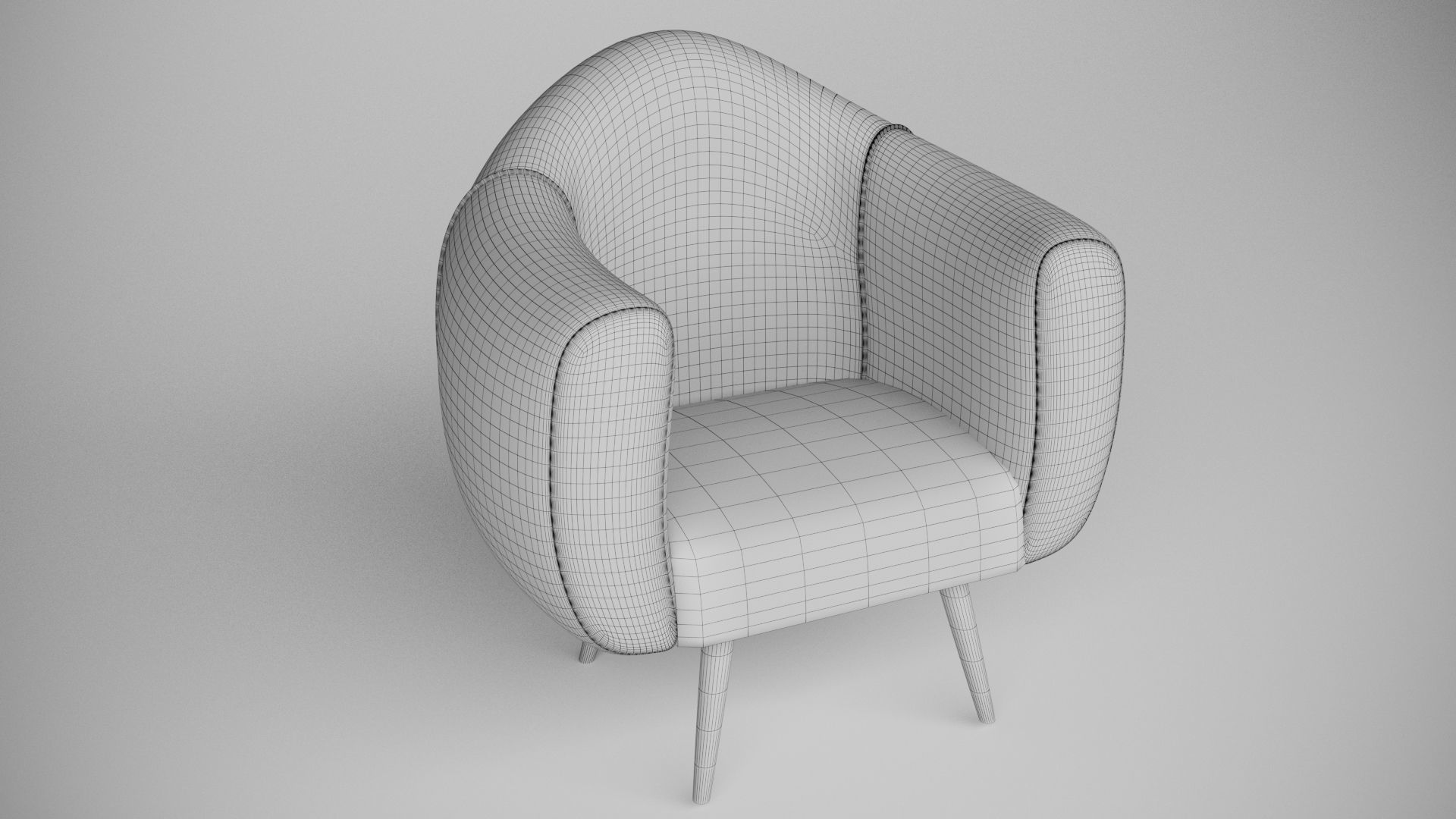 comfortable chair  3D model Low-poly 3D model_2