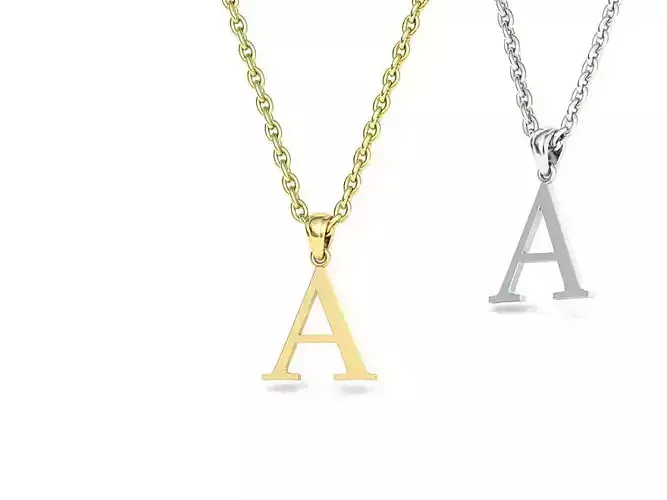 A INITIAL LETTER NECKLACE printable 3dmodel 3D print model