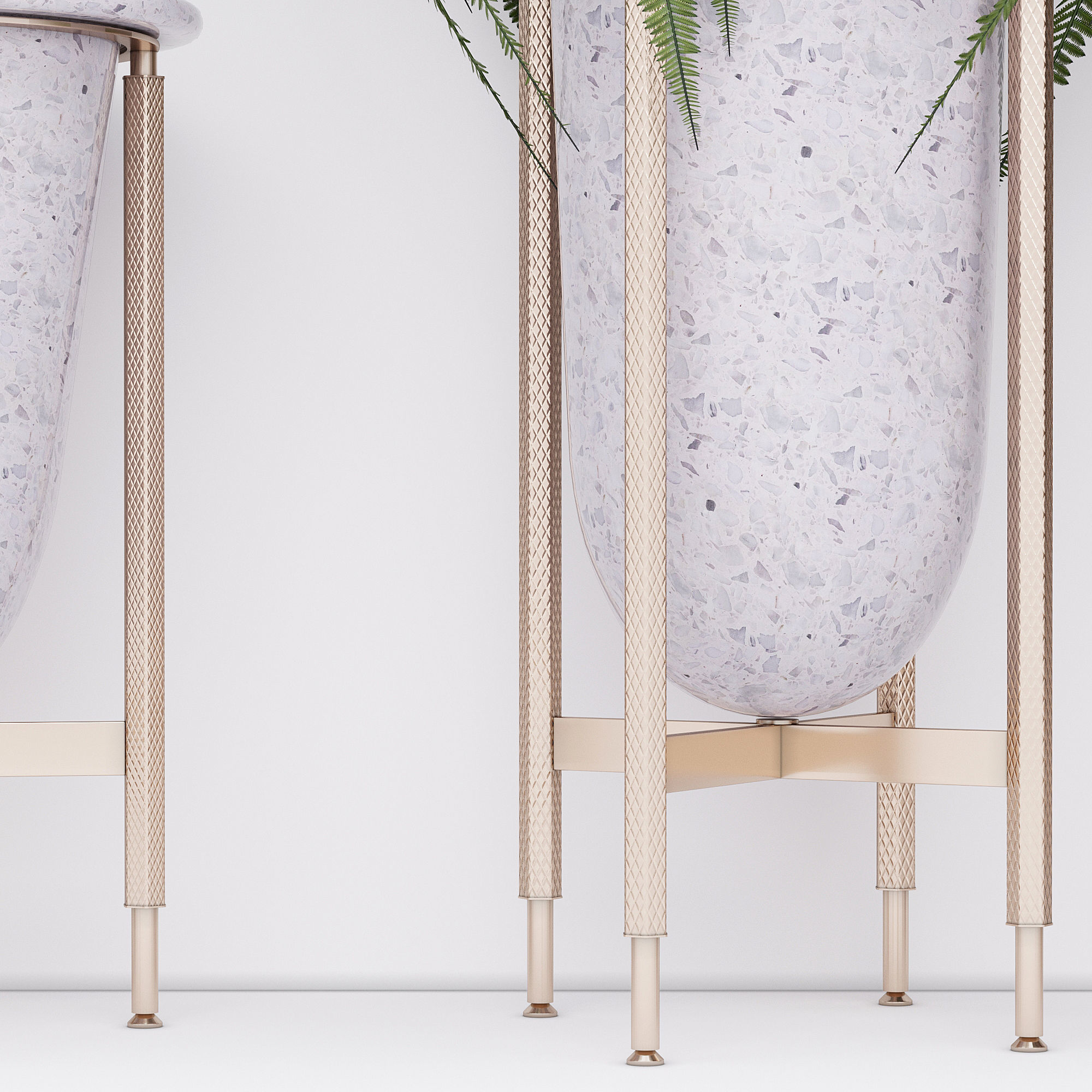 Palm and fern corner 3D model_3