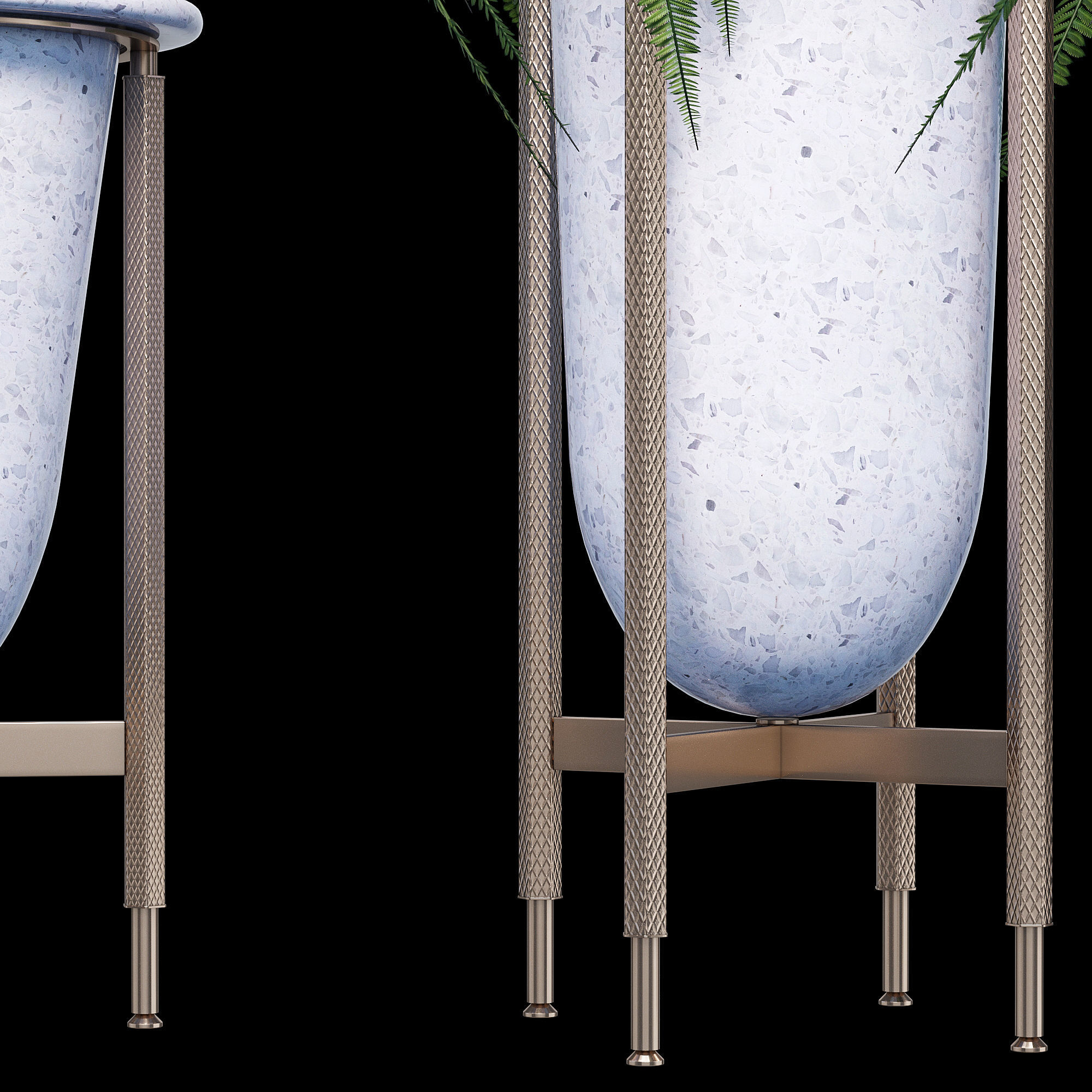 Palm and fern corner 3D model_9