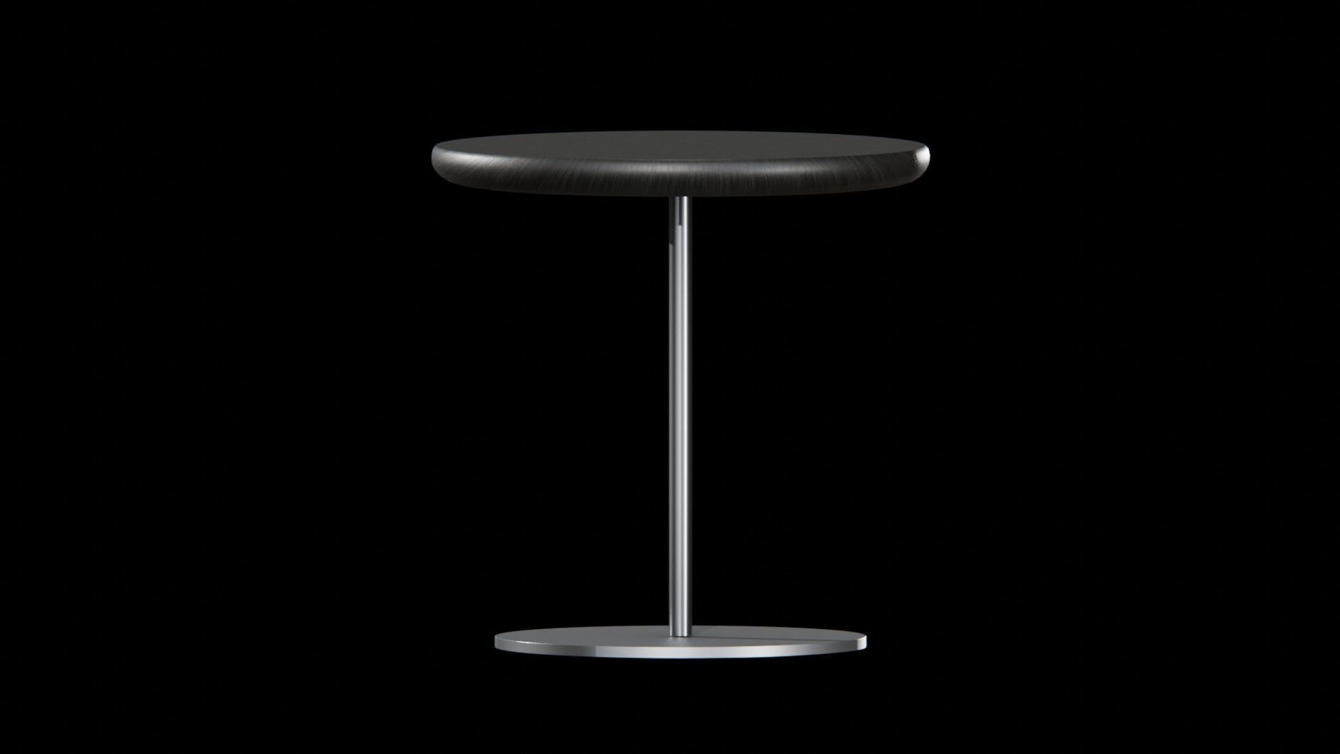 Pal Table oak black lacquered Low-poly 3D model_2