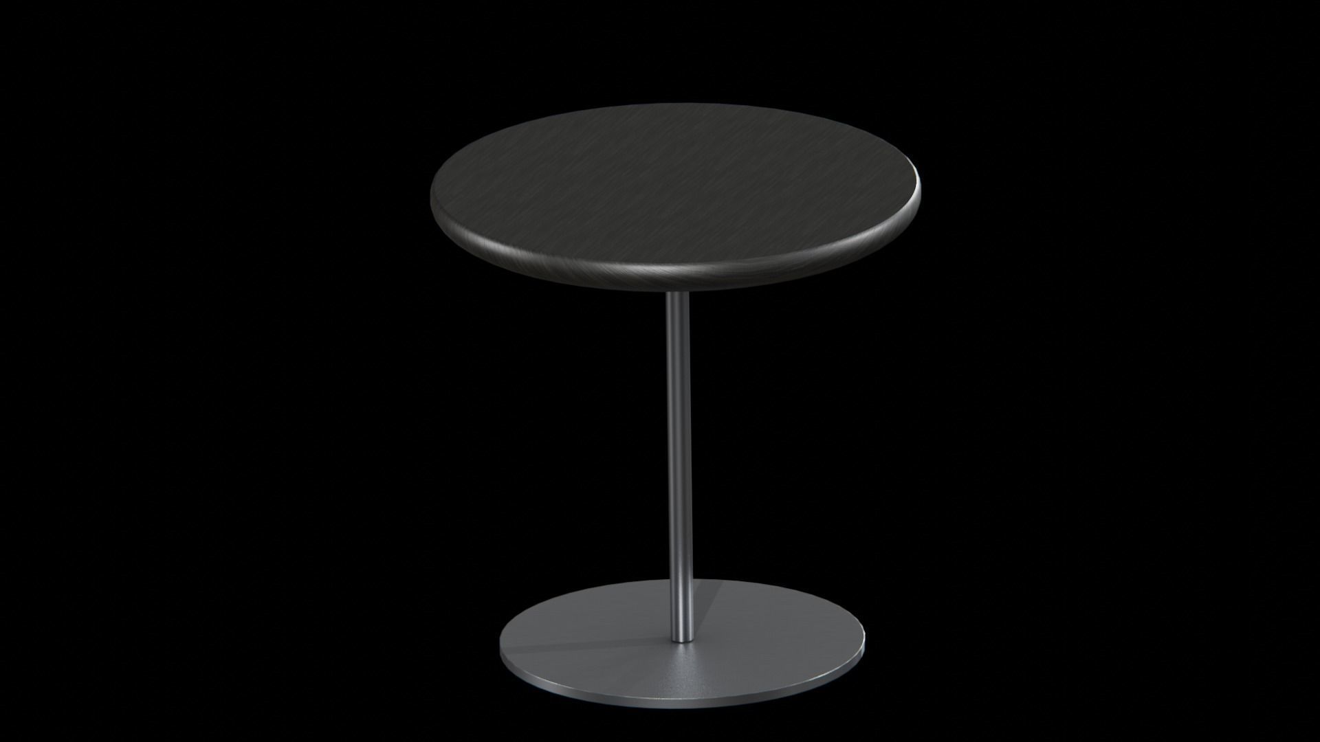 Pal Table oak black lacquered Low-poly 3D model_5