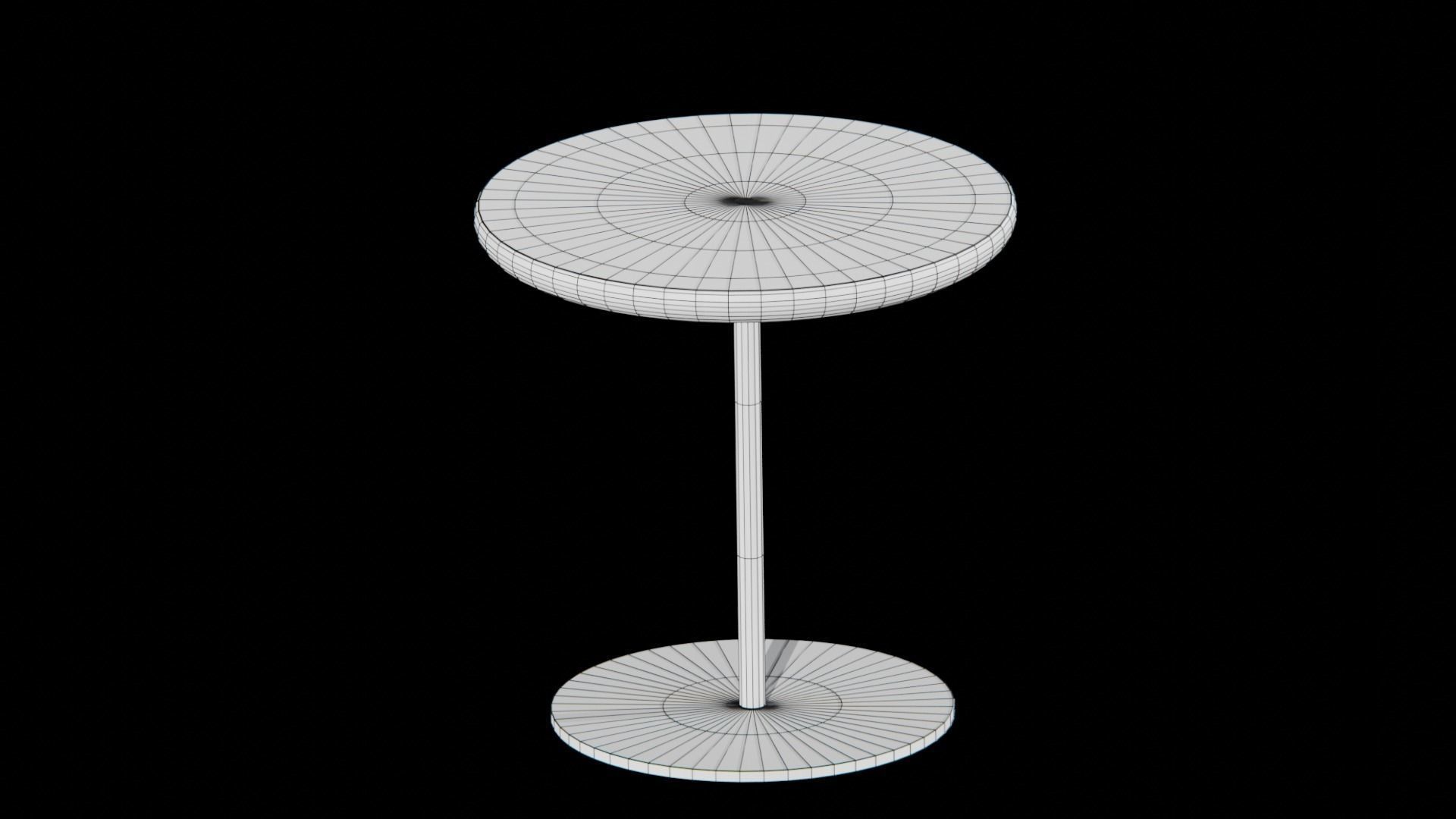 Pal Table oak black lacquered Low-poly 3D model_21