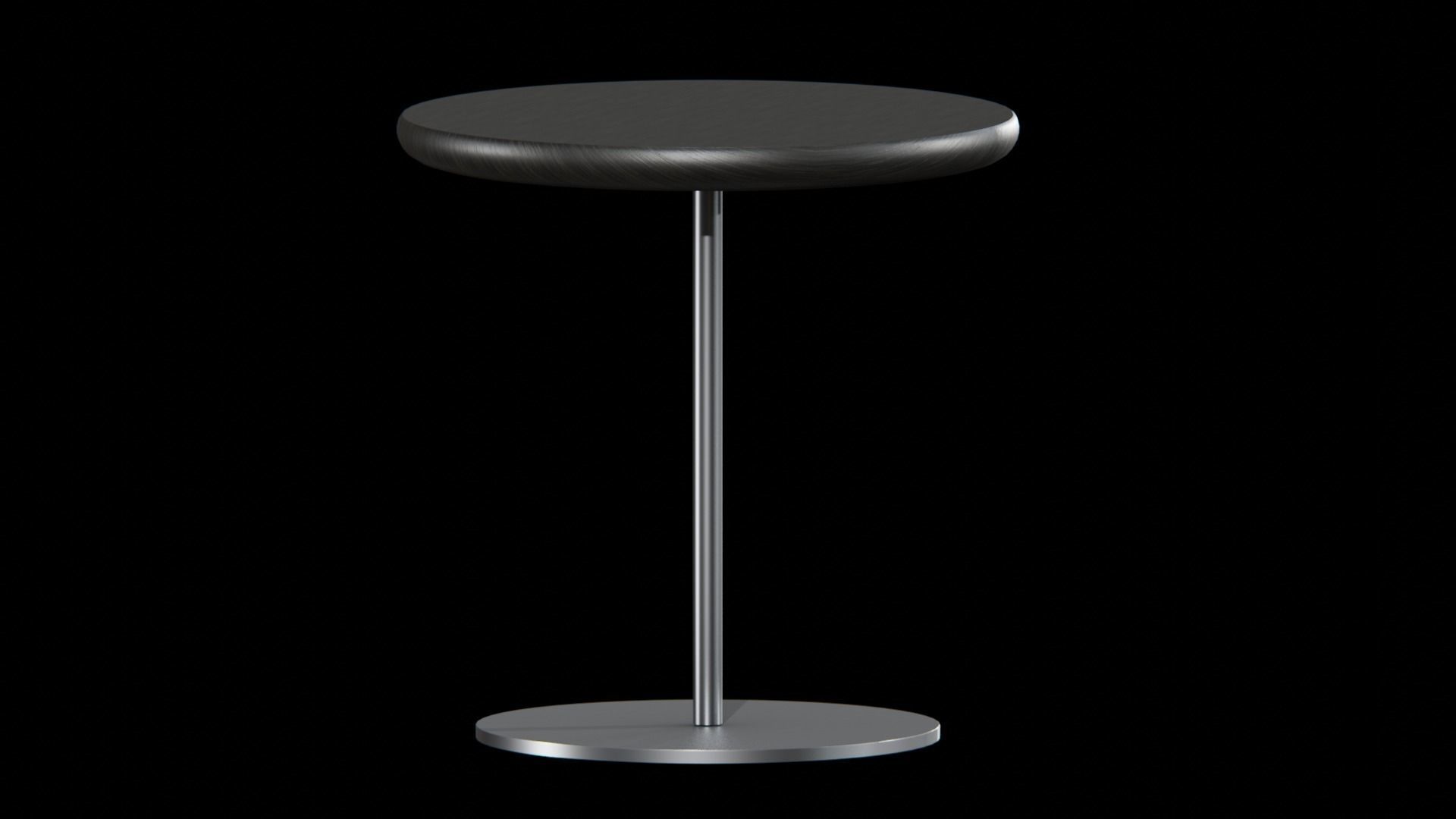 Pal Table oak black lacquered Low-poly 3D model_1