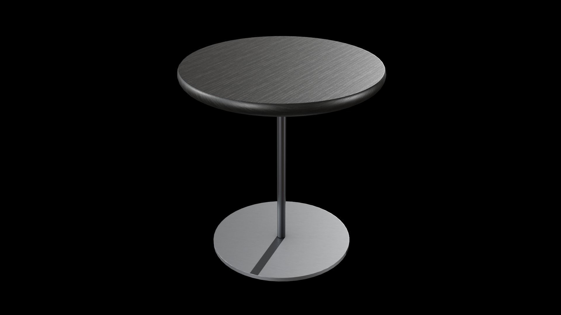 Pal Table oak black lacquered Low-poly 3D model_4
