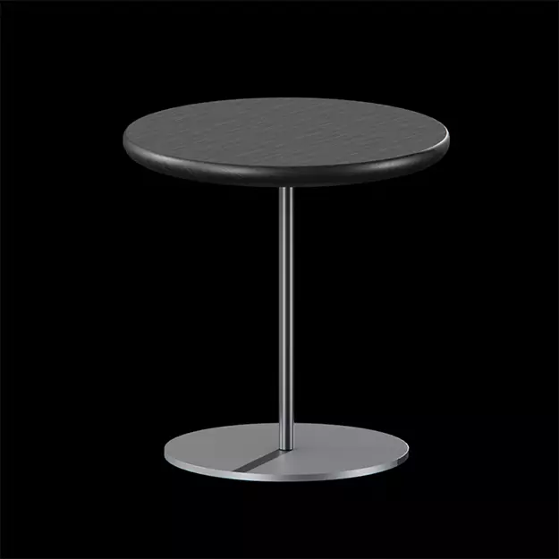 Pal Table oak black lacquered Low-poly 3D model_0