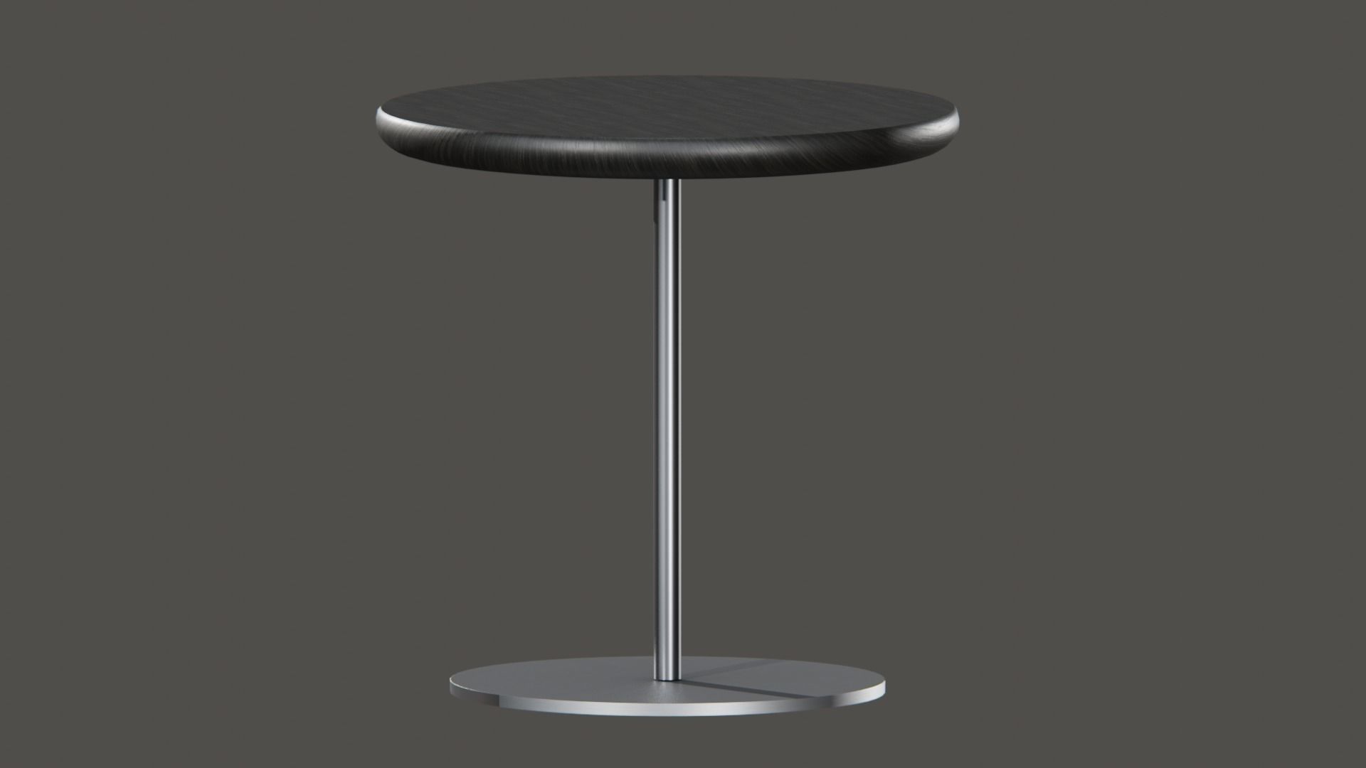 Pal Table oak black lacquered Low-poly 3D model_10