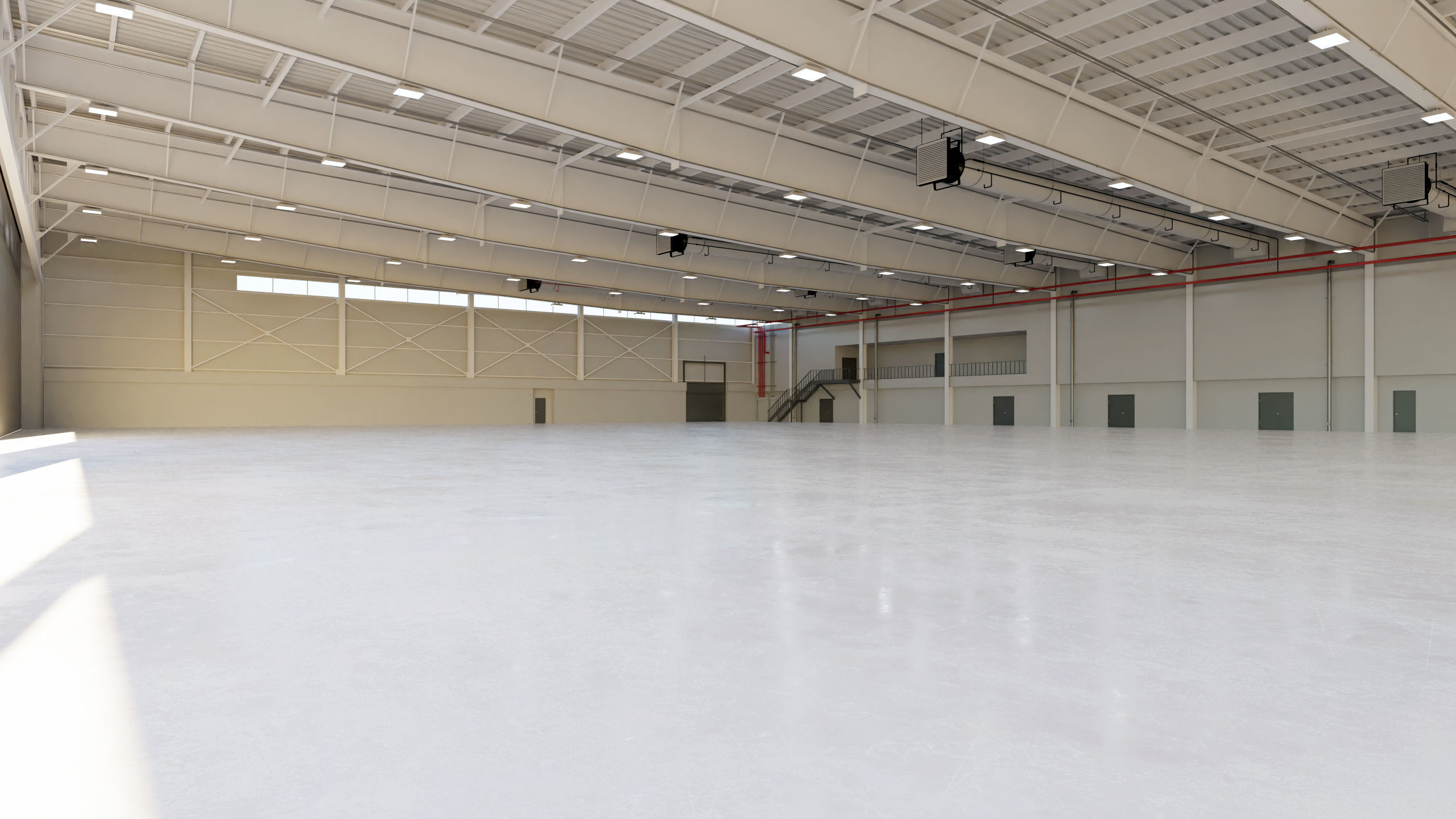 Airplane Hangar Interior 9 Low-poly 3D model_9