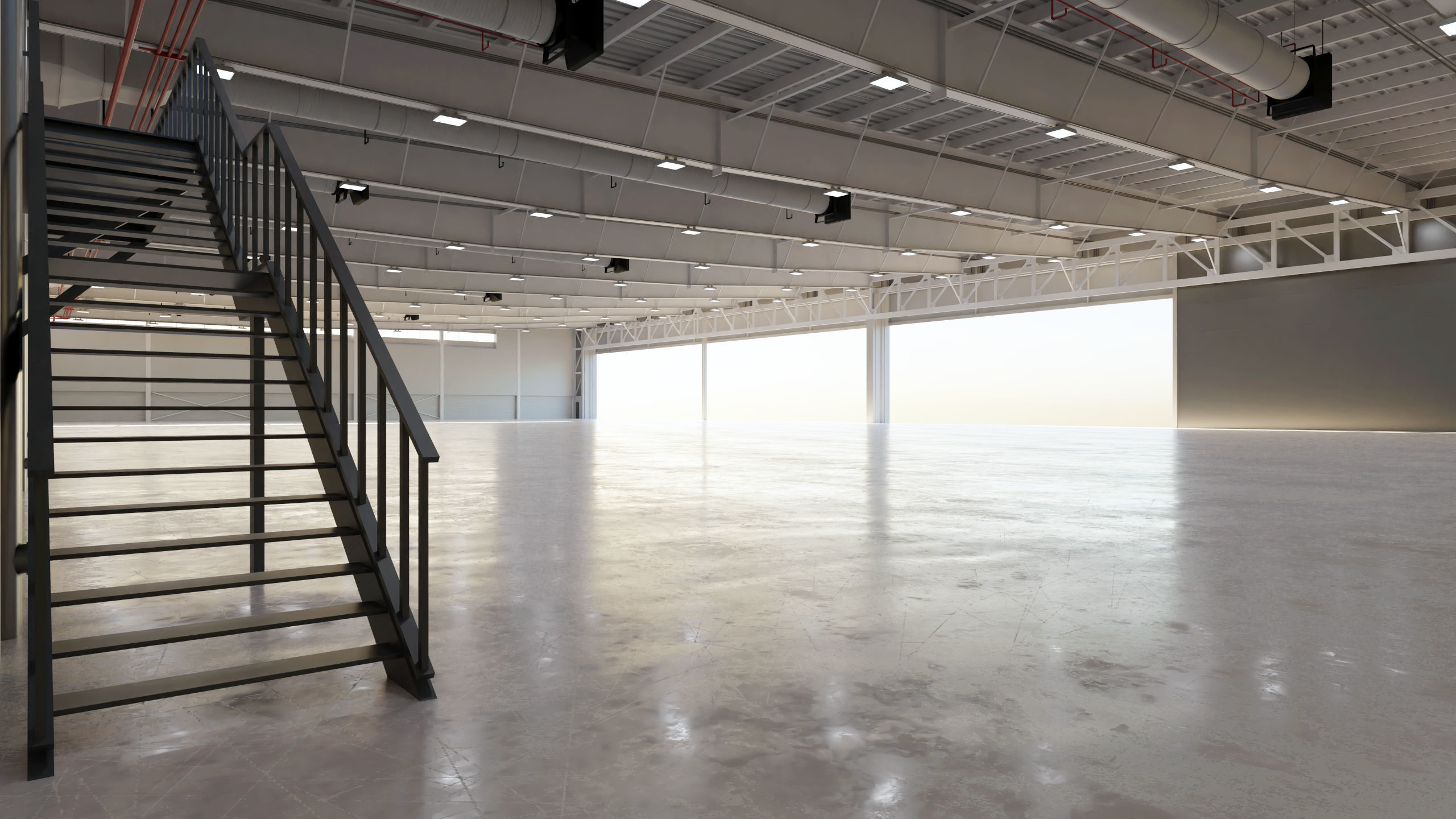 Airplane Hangar Interior 9 Low-poly 3D model_5