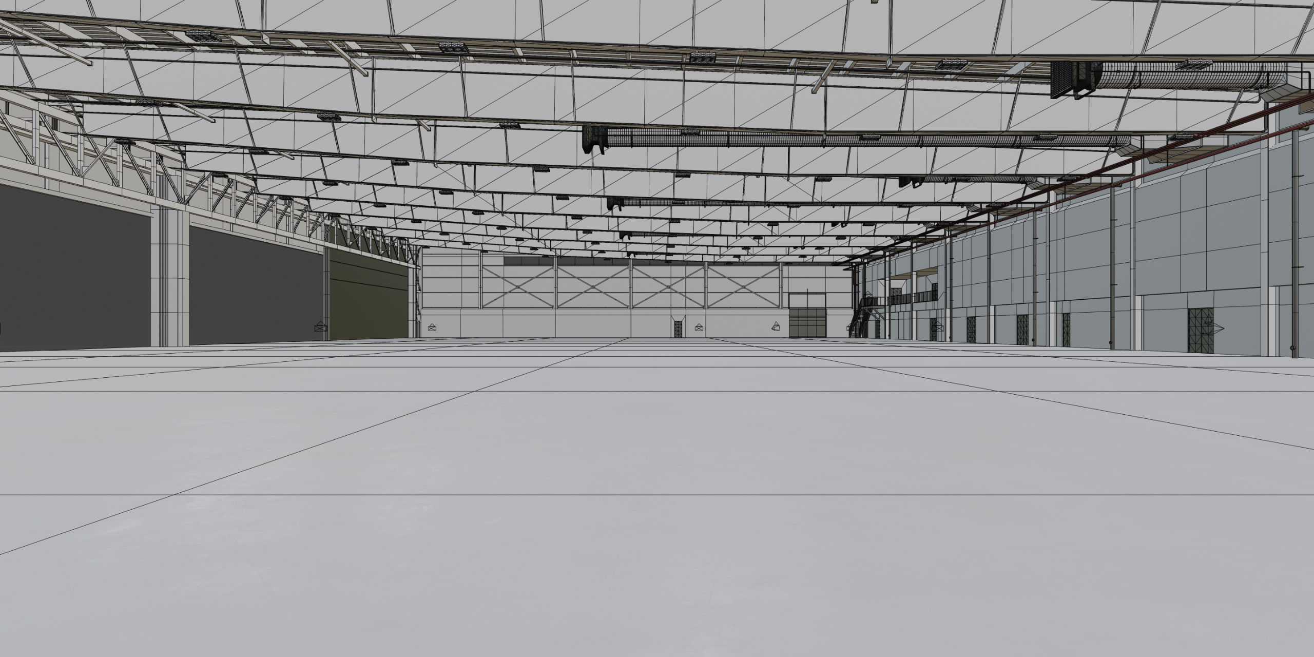 Airplane Hangar Interior 9 Low-poly 3D model_13