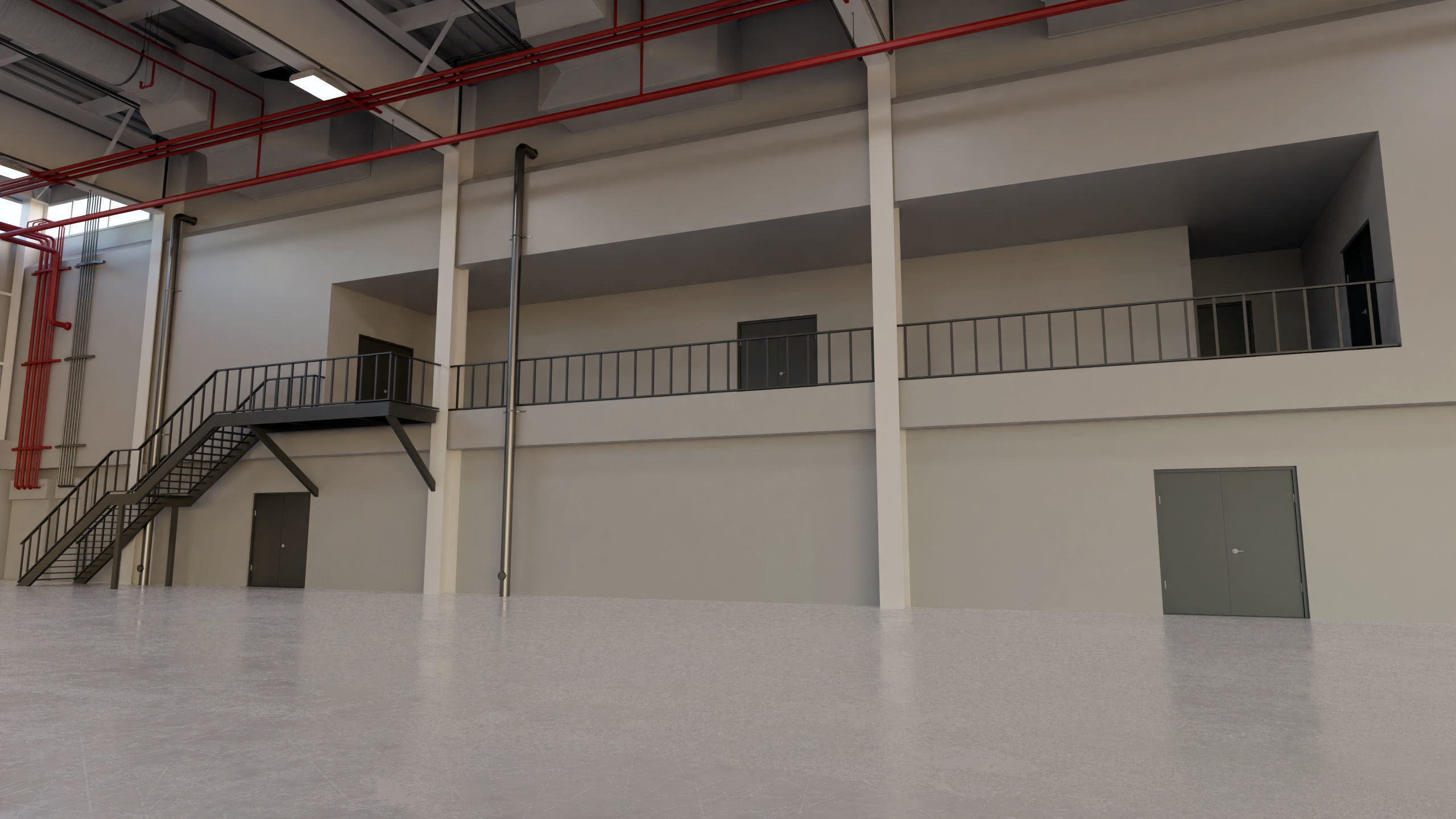 Airplane Hangar Interior 9 Low-poly 3D model_10