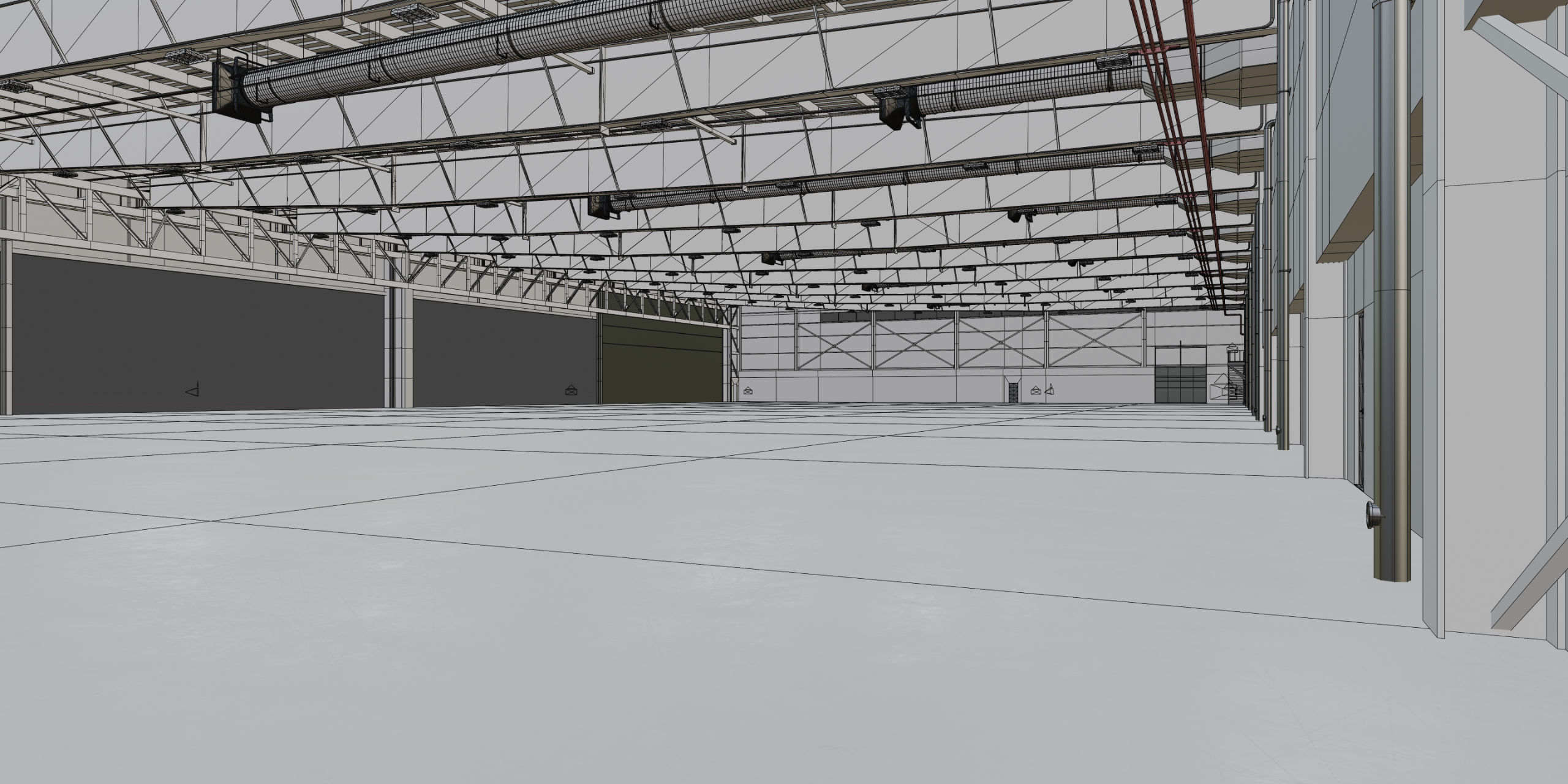 Airplane Hangar Interior 9 Low-poly 3D model_14
