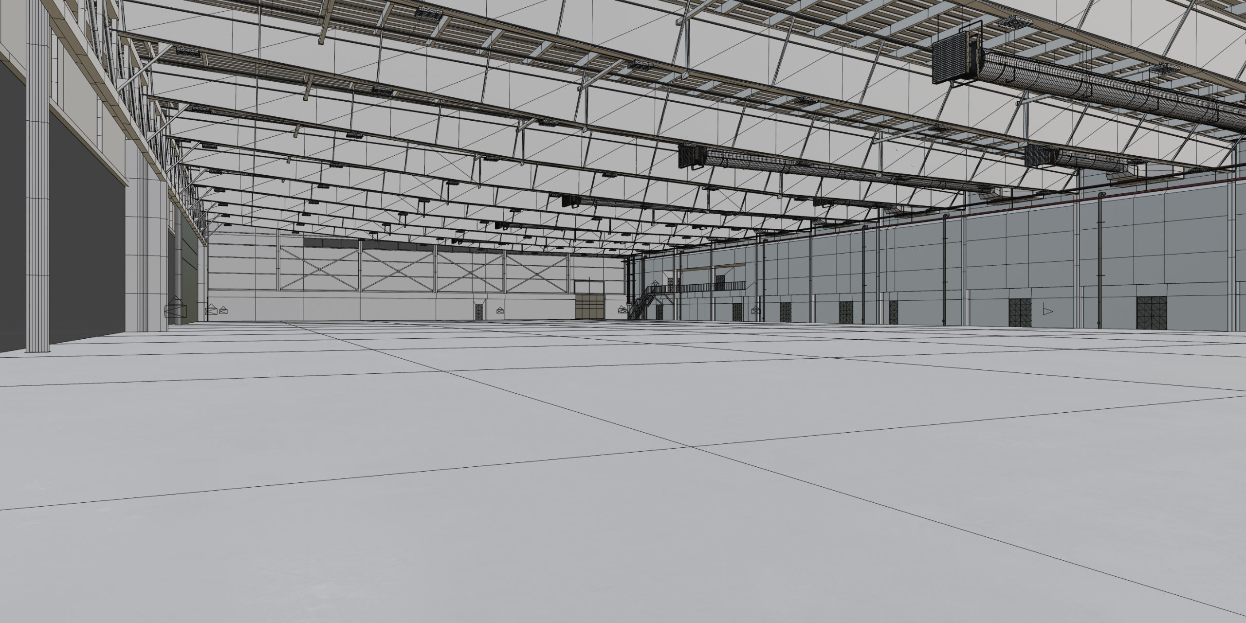 Airplane Hangar Interior 9 Low-poly 3D model_12