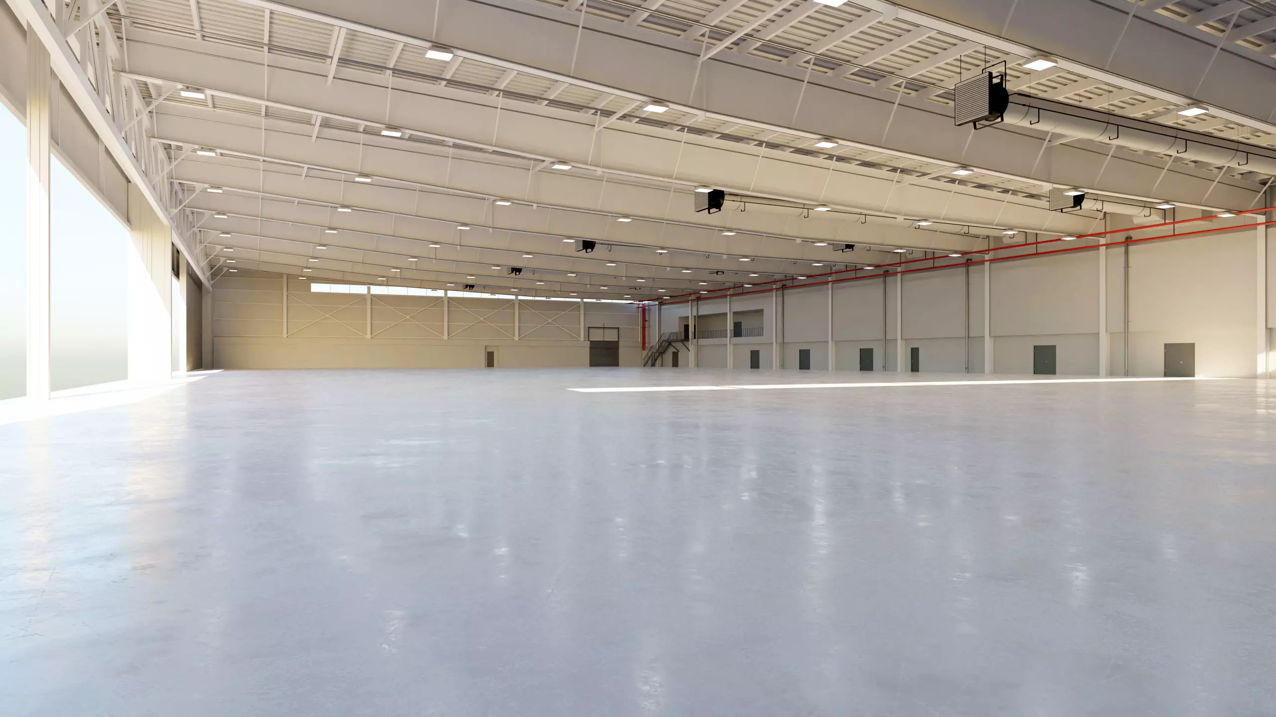 Airplane Hangar Interior 9 Low-poly 3D model_0