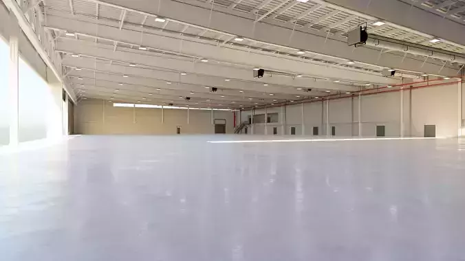 Airplane Hangar Interior 9 Low-poly 3D model