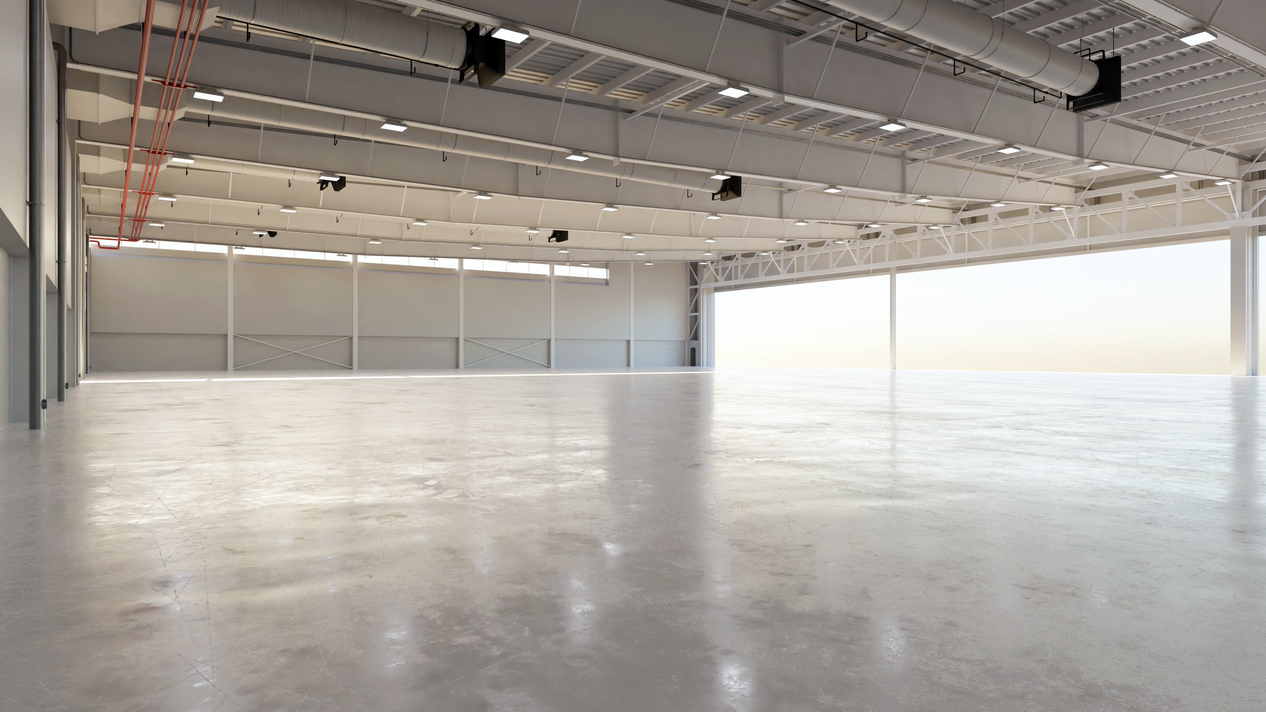 Airplane Hangar Interior 9 Low-poly 3D model_4