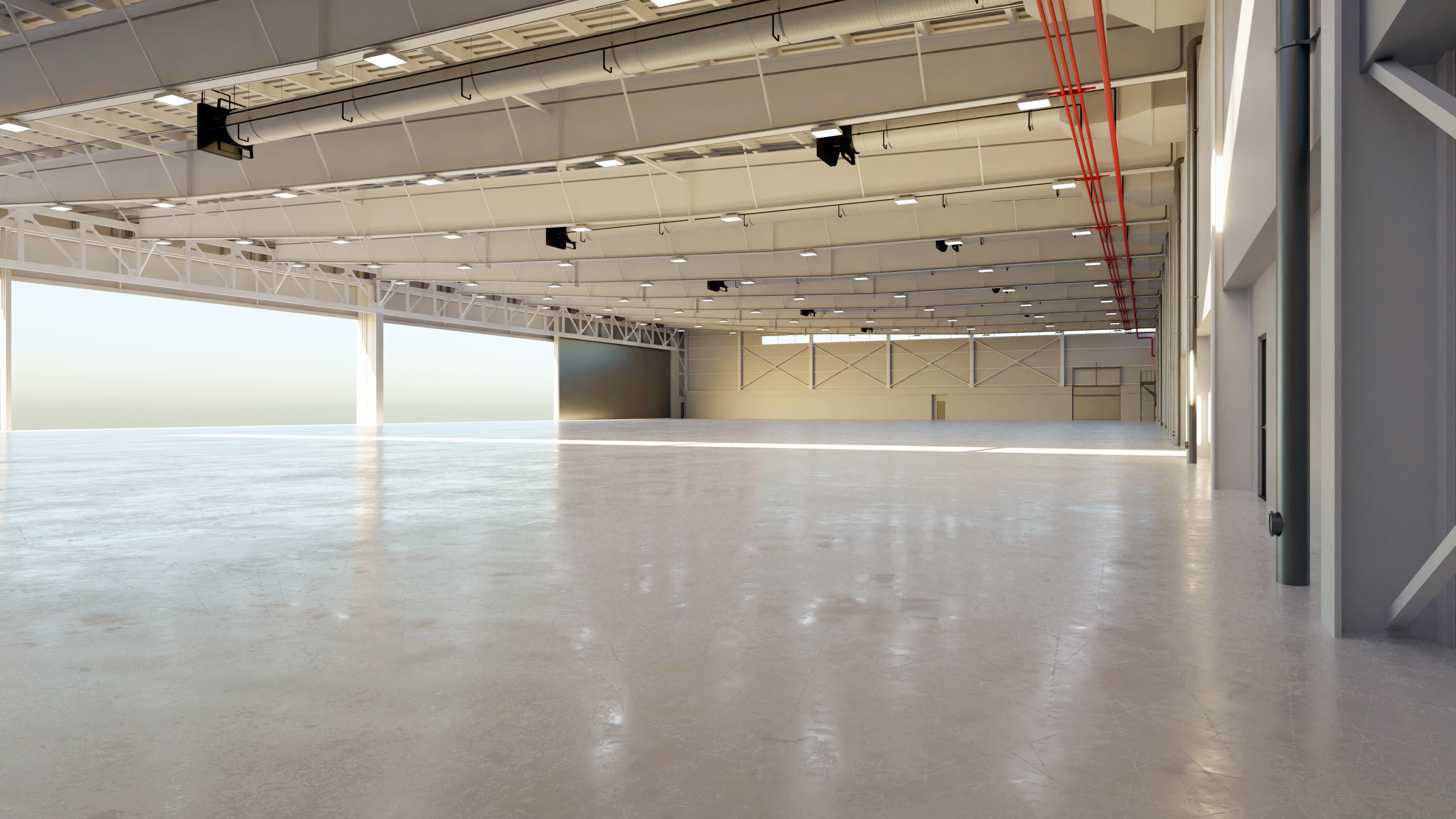 Airplane Hangar Interior 9 Low-poly 3D model_2