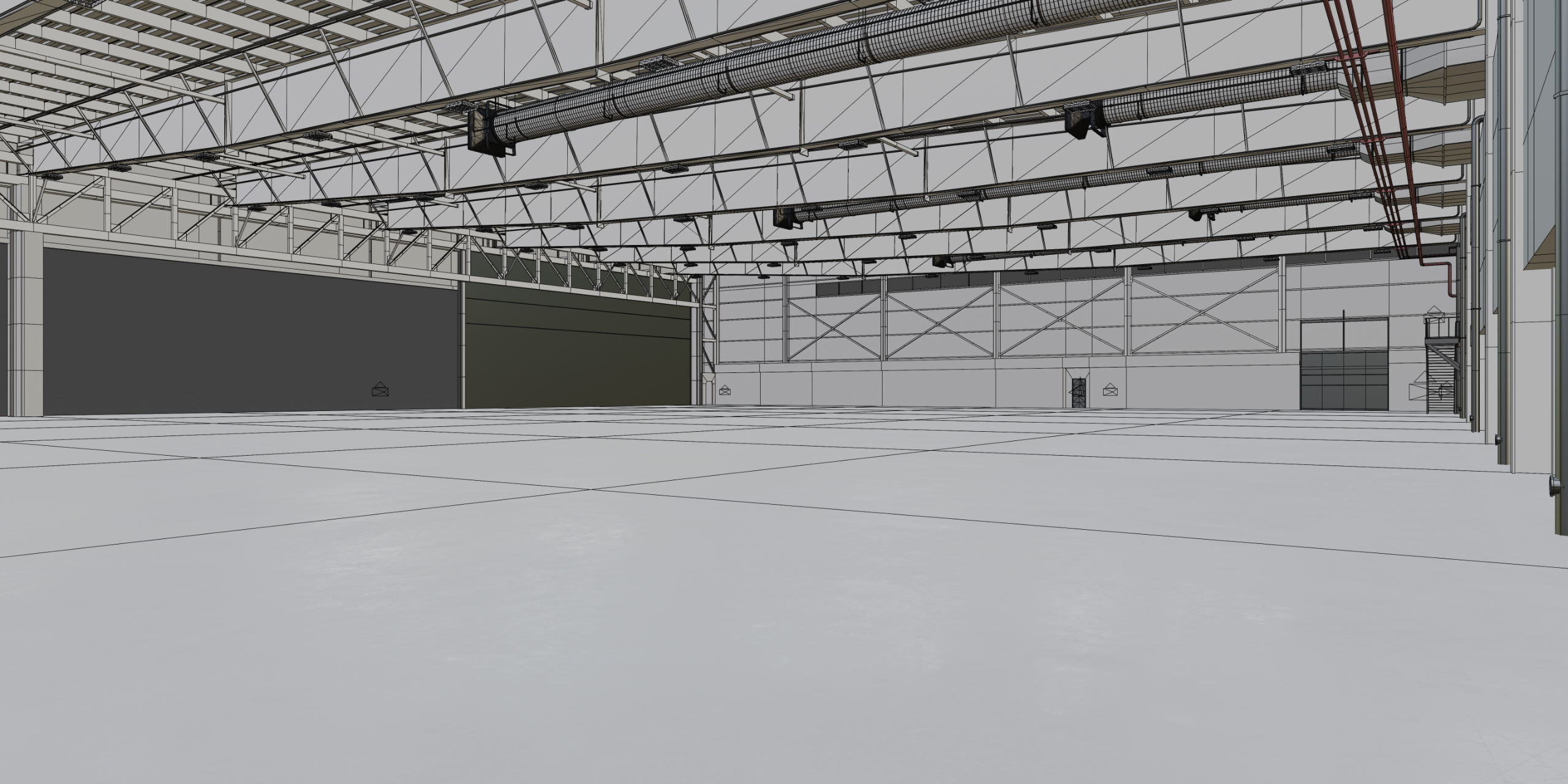 Airplane Hangar Interior 9 Low-poly 3D model_15