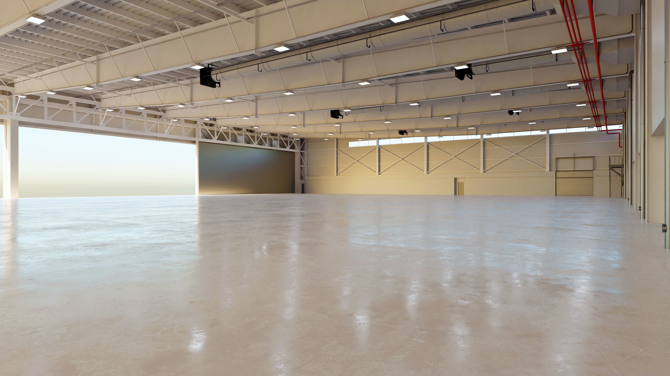 Airplane Hangar Interior 9 Low-poly 3D model_3