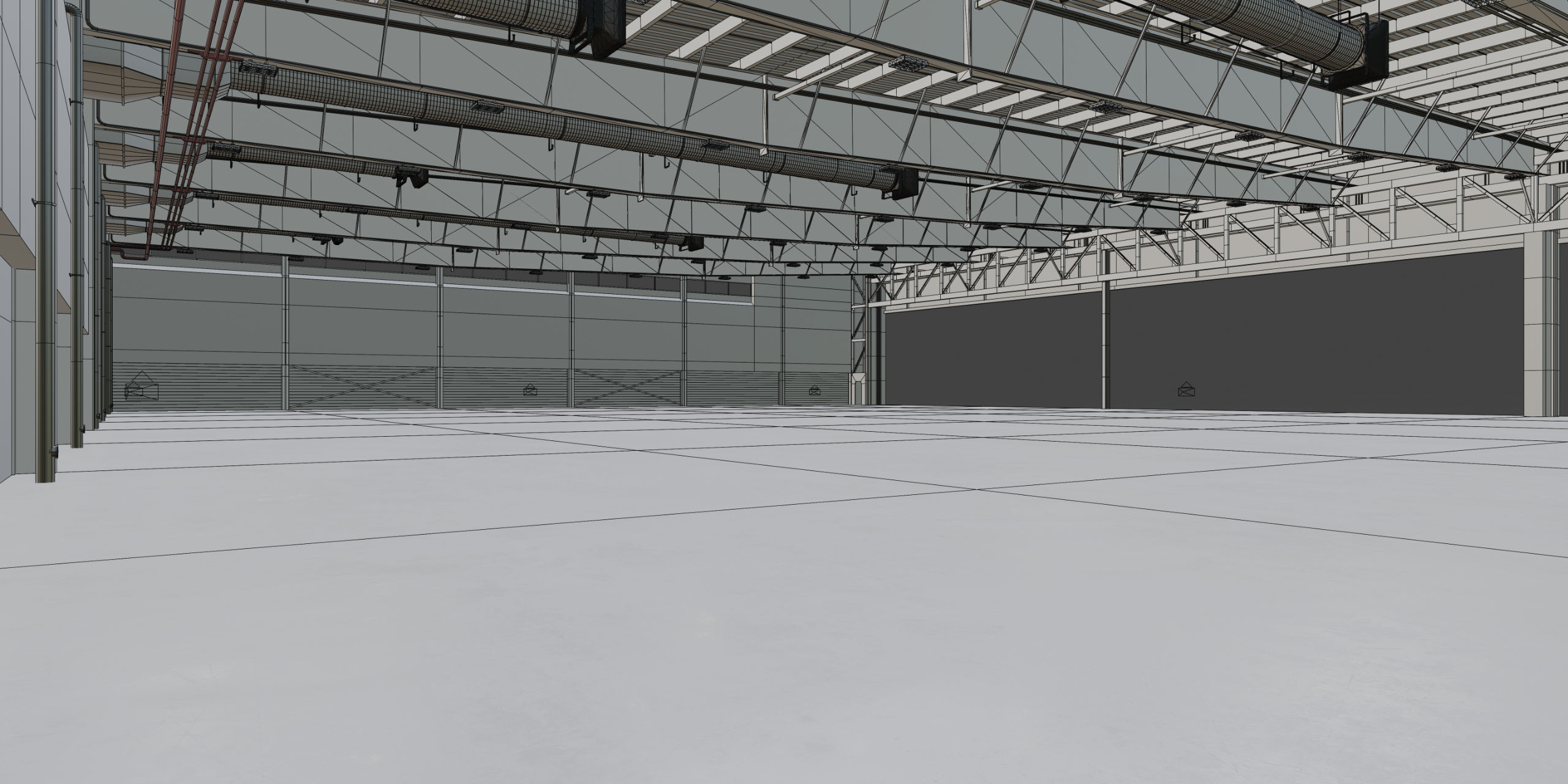 Airplane Hangar Interior 9 Low-poly 3D model_16