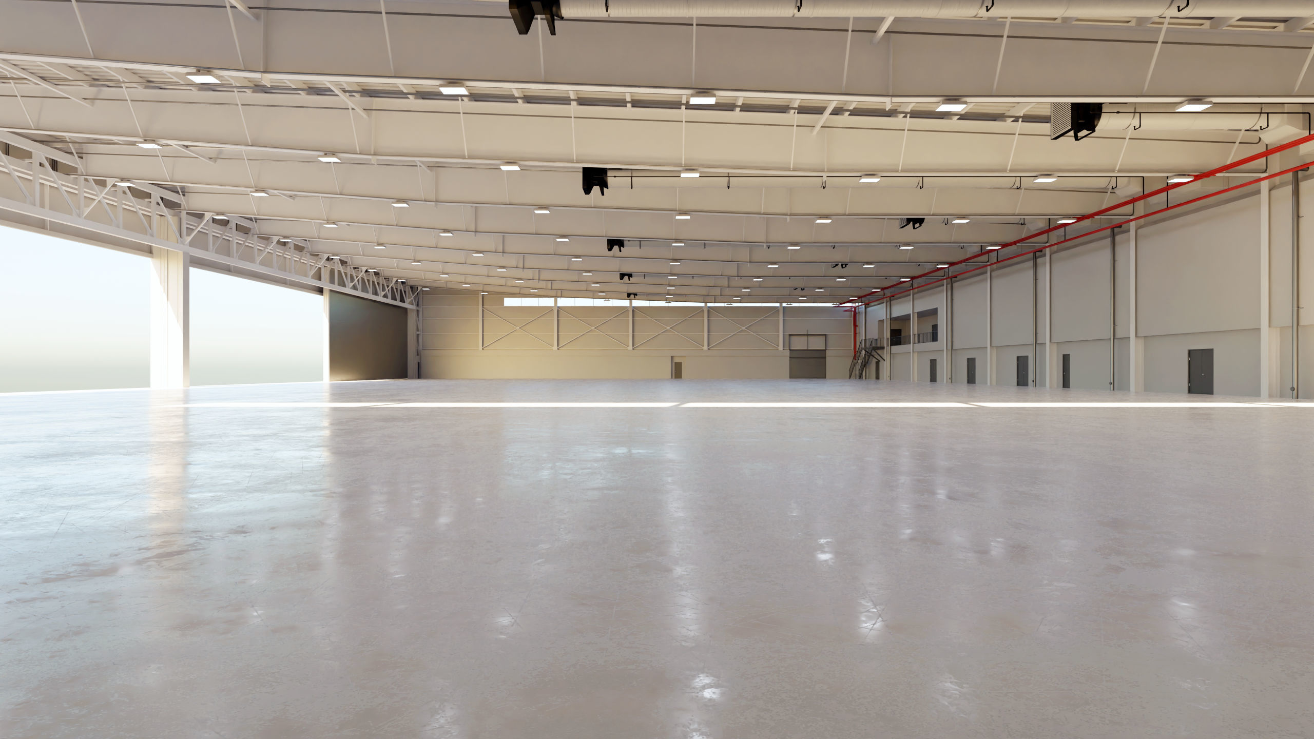 Airplane Hangar Interior 9 Low-poly 3D model_1