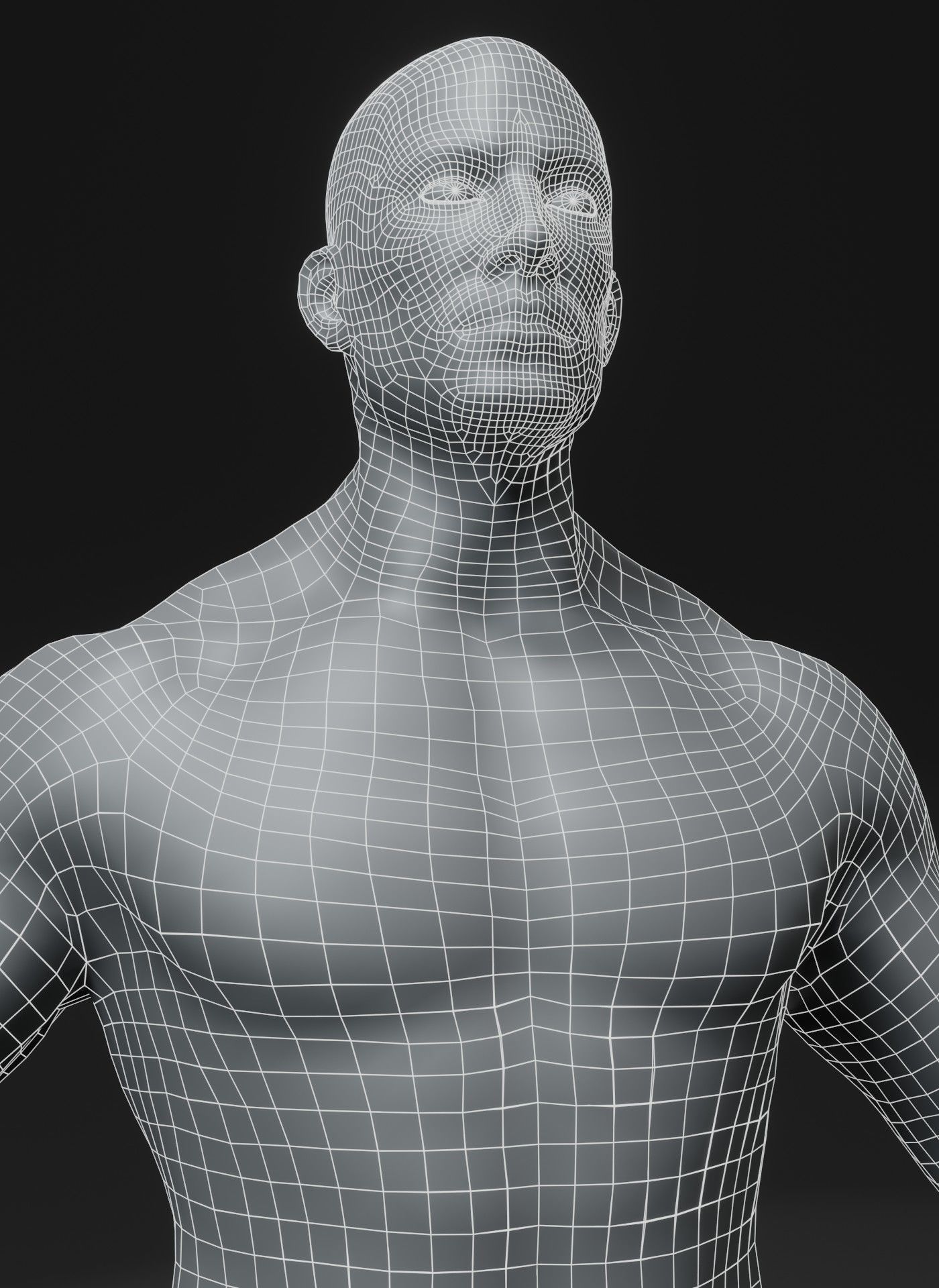 Male Body Base Mesh 3D Model 10k Polygons Low-poly 3D model_15
