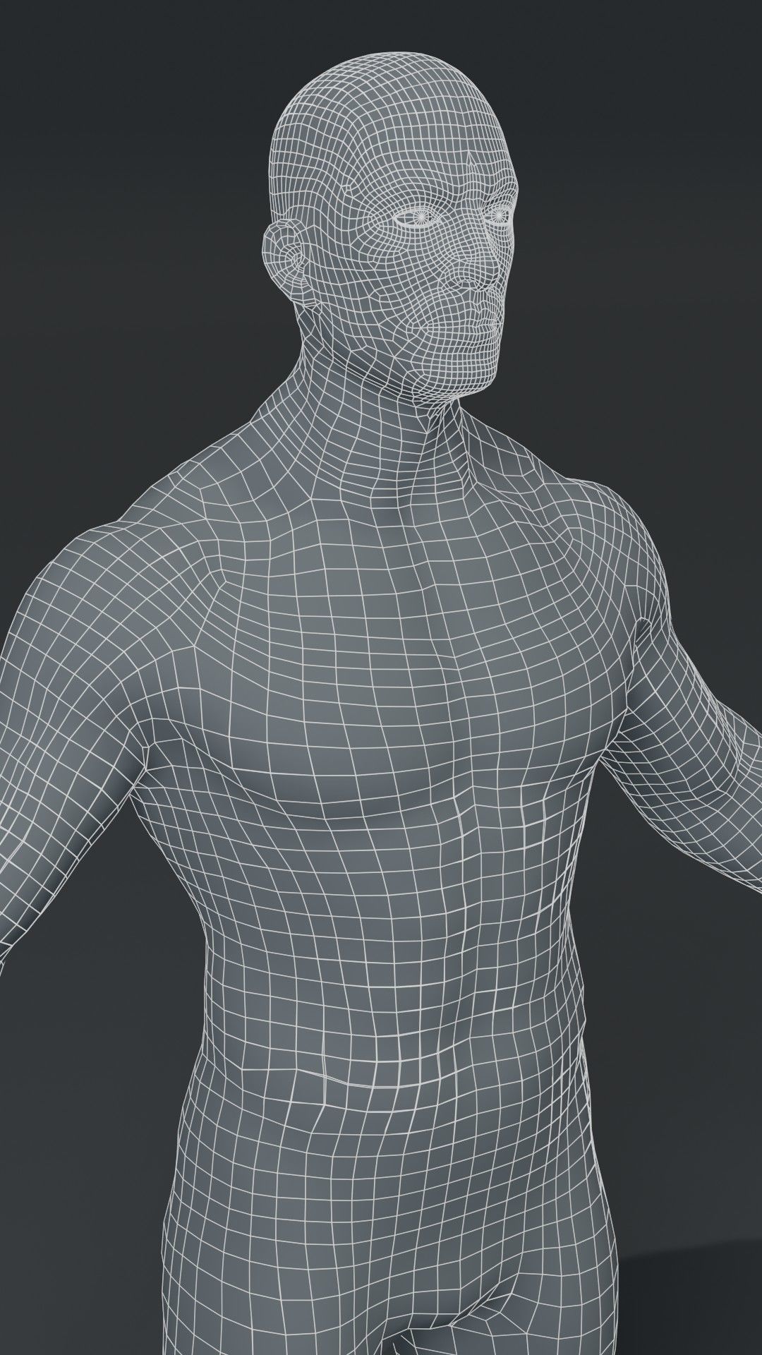 Male Body Base Mesh 3D Model 10k Polygons Low-poly 3D model_14
