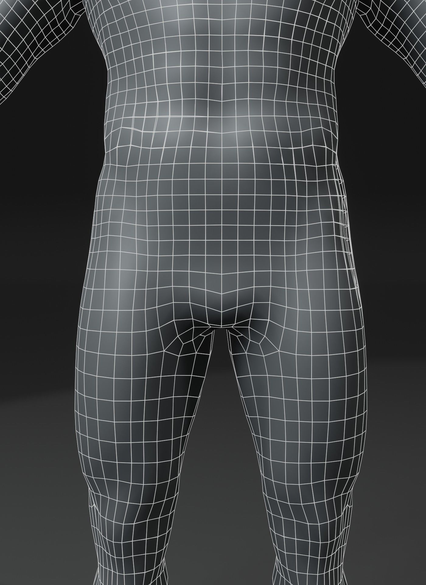 Male Body Base Mesh 3D Model 10k Polygons Low-poly 3D model_12