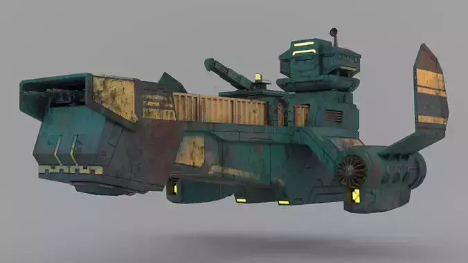 Sci-fi Cargoship 3D model Sci-fi Cargoship 3D model