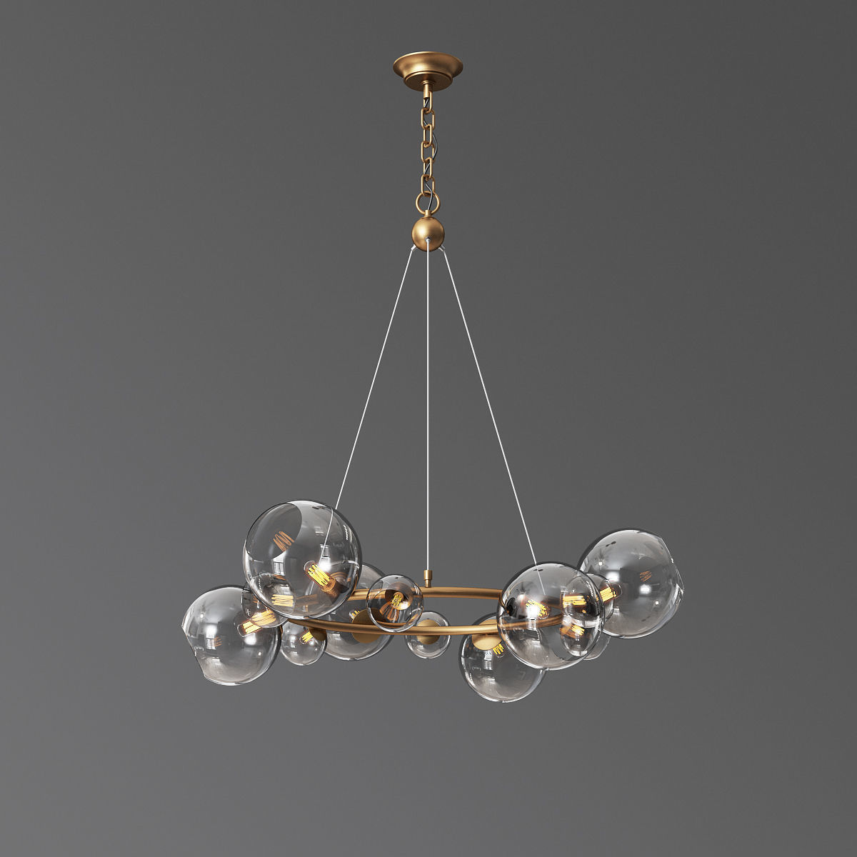 Bubbles 9 light chandelier 3D model_1