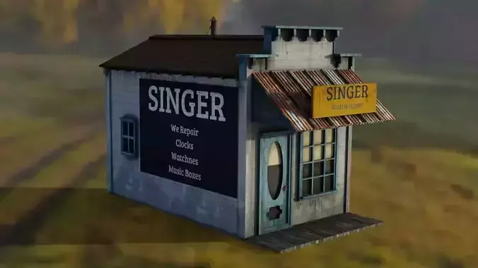 Vintage Industrial House 1 Low-poly 3D model