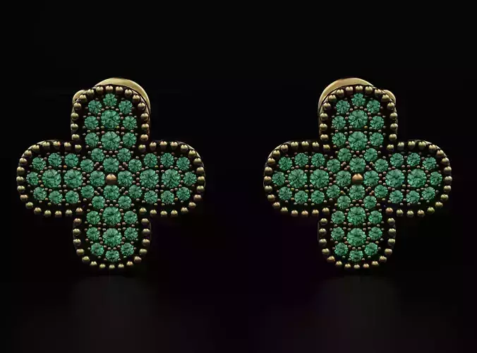 Stylish earrings with diamonds 592